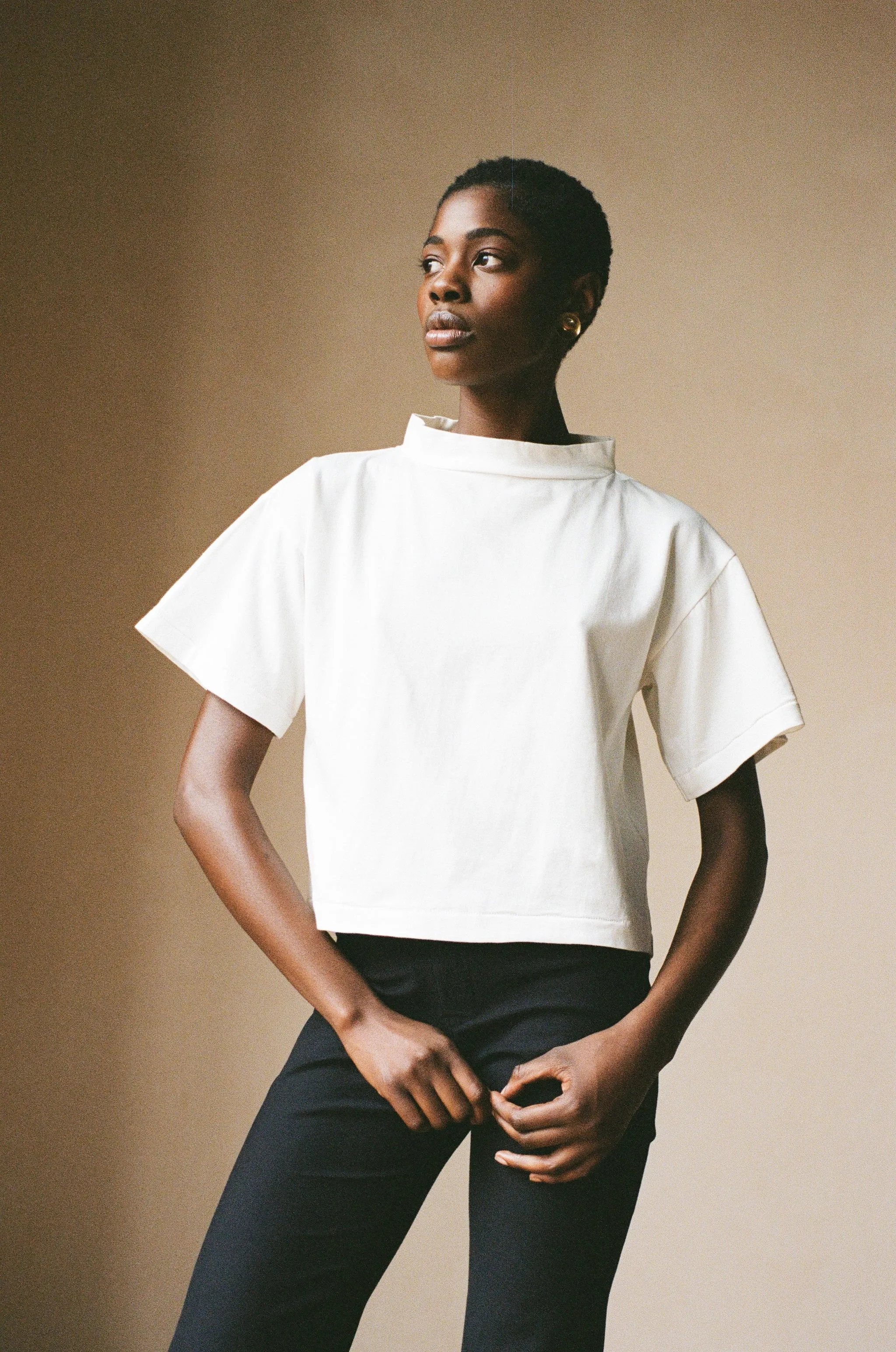 MOCKNECK TEE | bone | WAREHOUSE SALE sold by Maria Stanley product image thumbnail 3