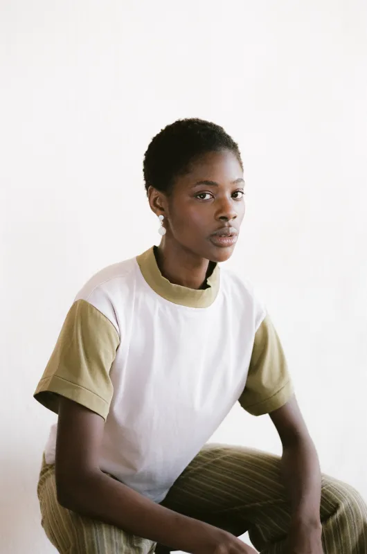 MOCKNECK TEE | radish-herb | WAREHOUSE SALE sold by Maria Stanley