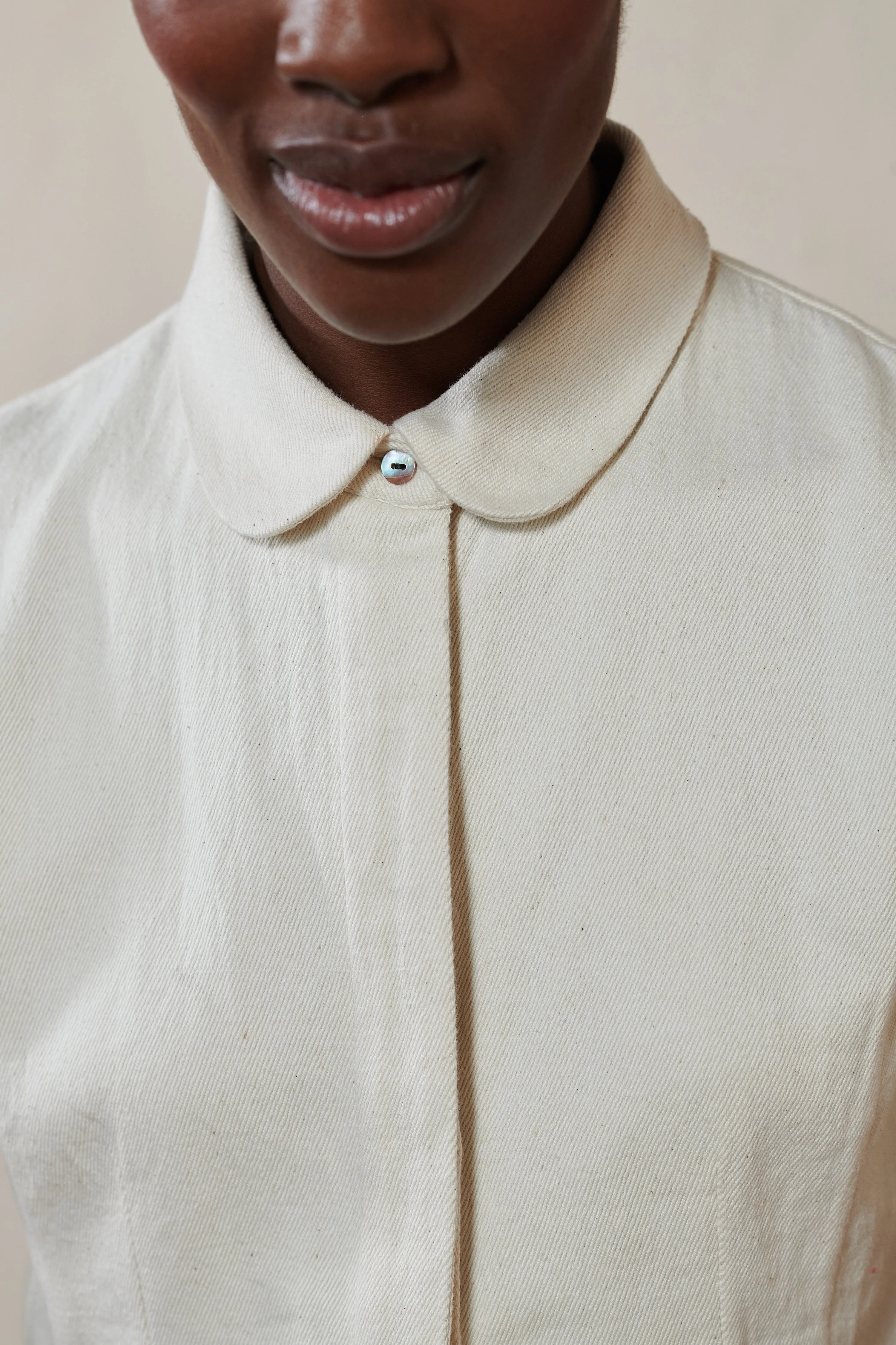 SEBASTIAN TOP | bone denim | organic + undyed sold by Maria Stanley product image thumbnail 5