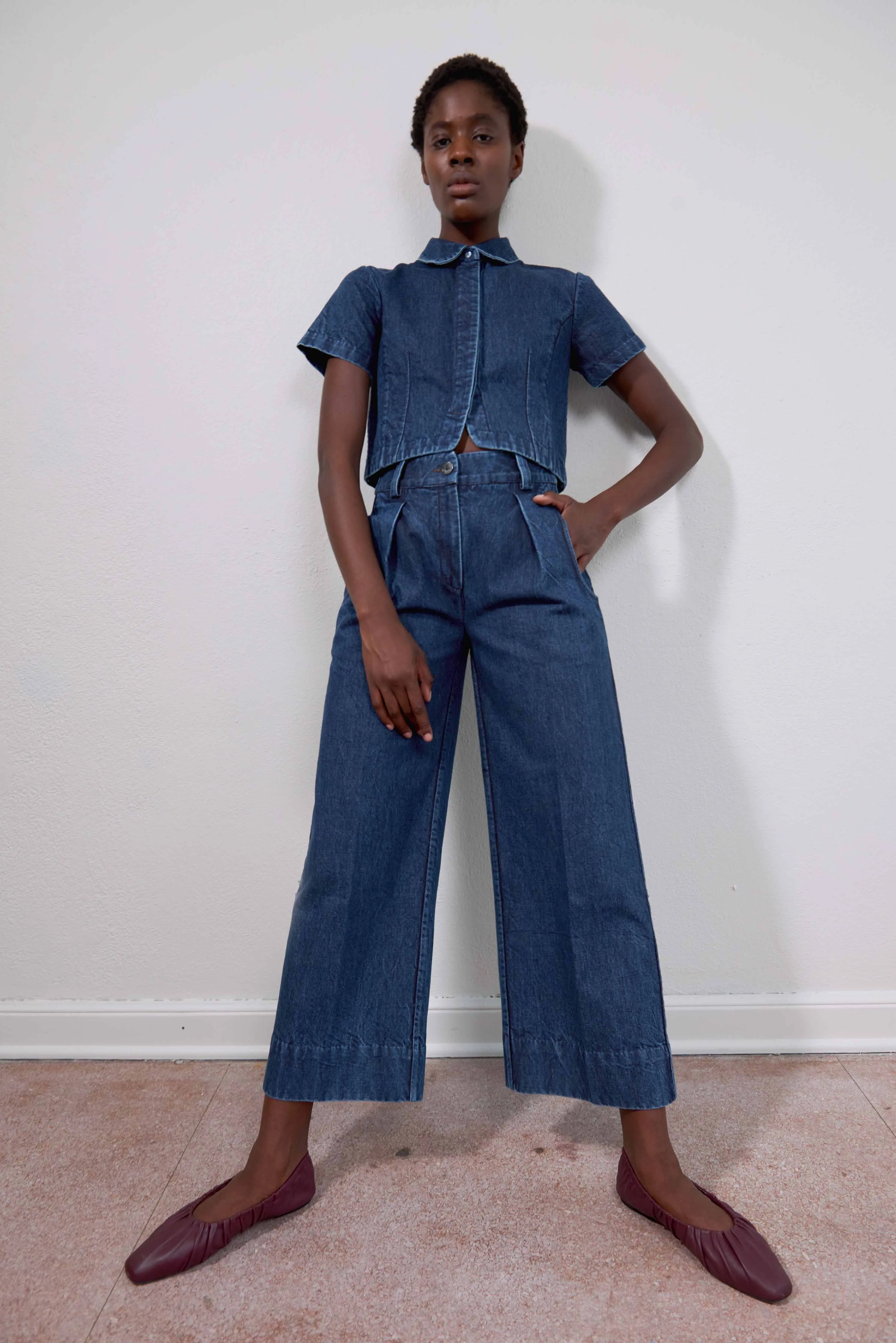 SEBASTIAN TOP | indigo denim | organic sold by Maria Stanley product image thumbnail 2