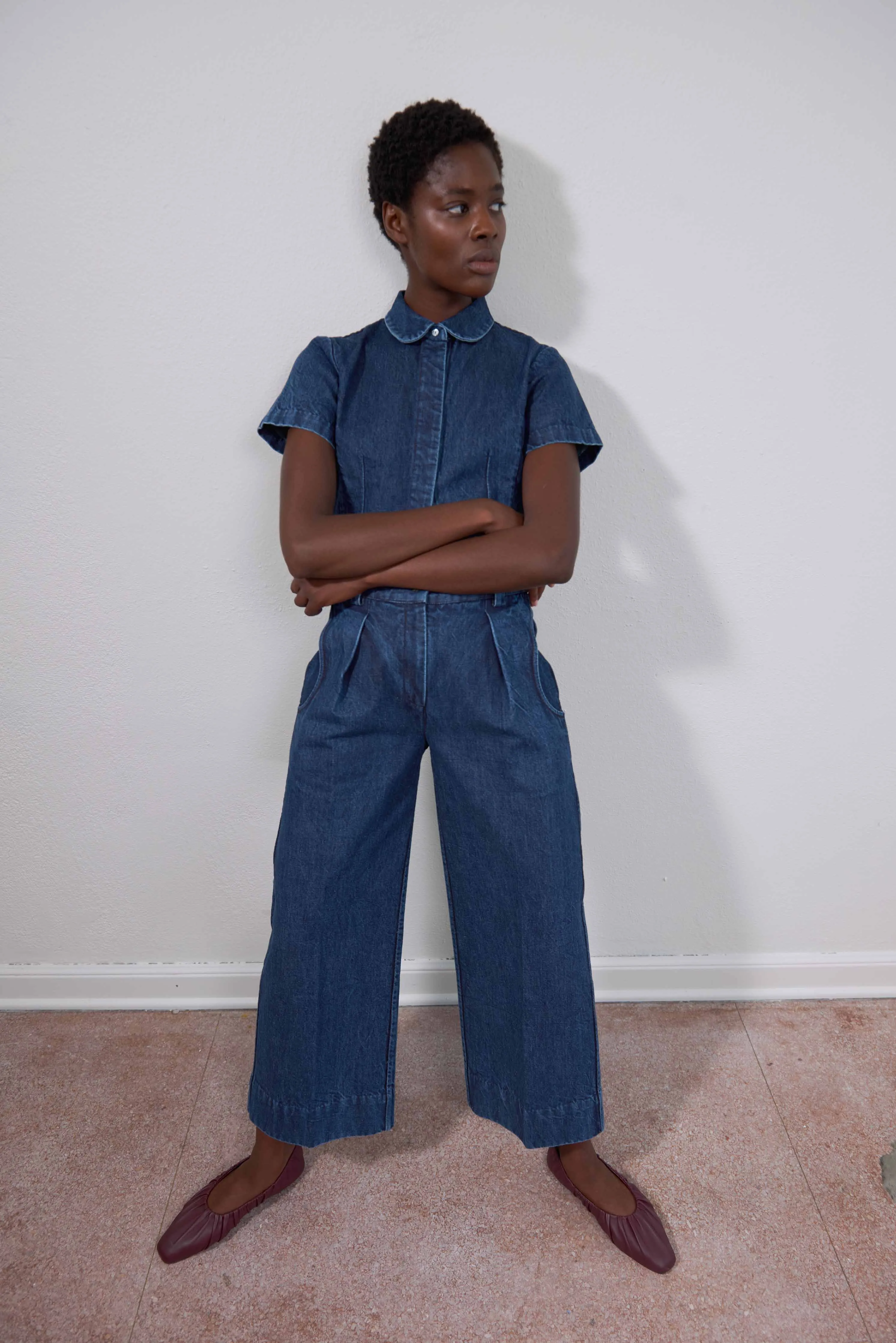 SEBASTIAN TOP | indigo denim | organic sold by Maria Stanley product image thumbnail 4