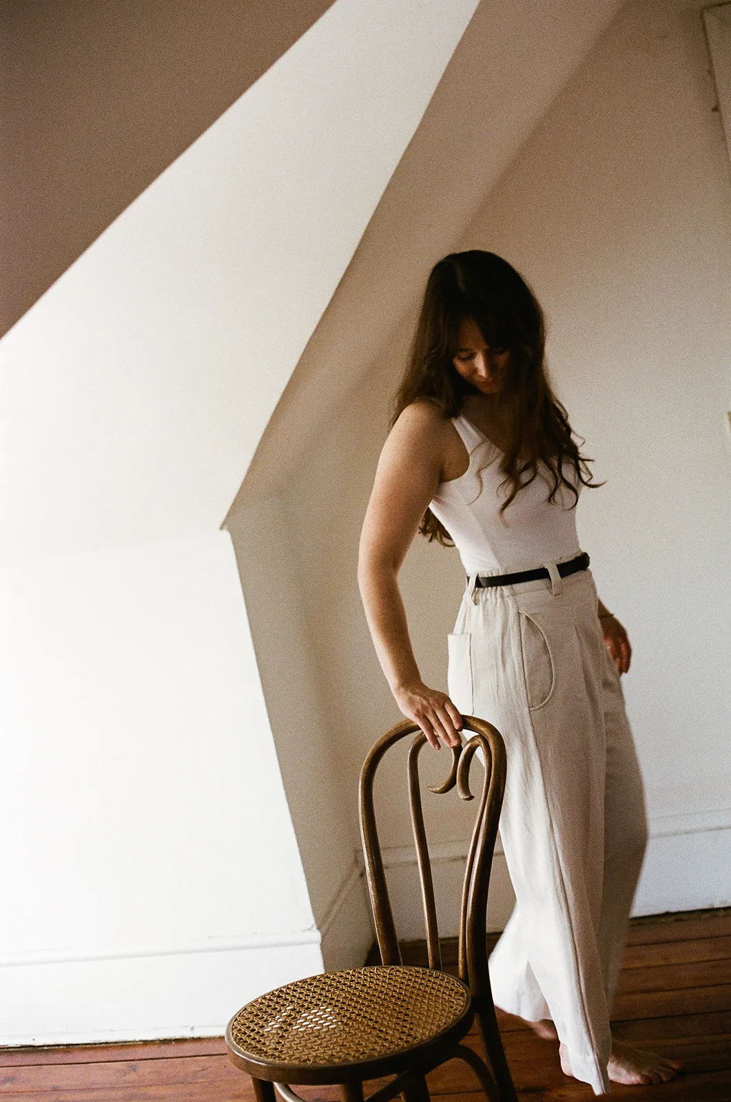 SLOANE TROUSER | bone denim | organic sold by Maria Stanley product image thumbnail 2