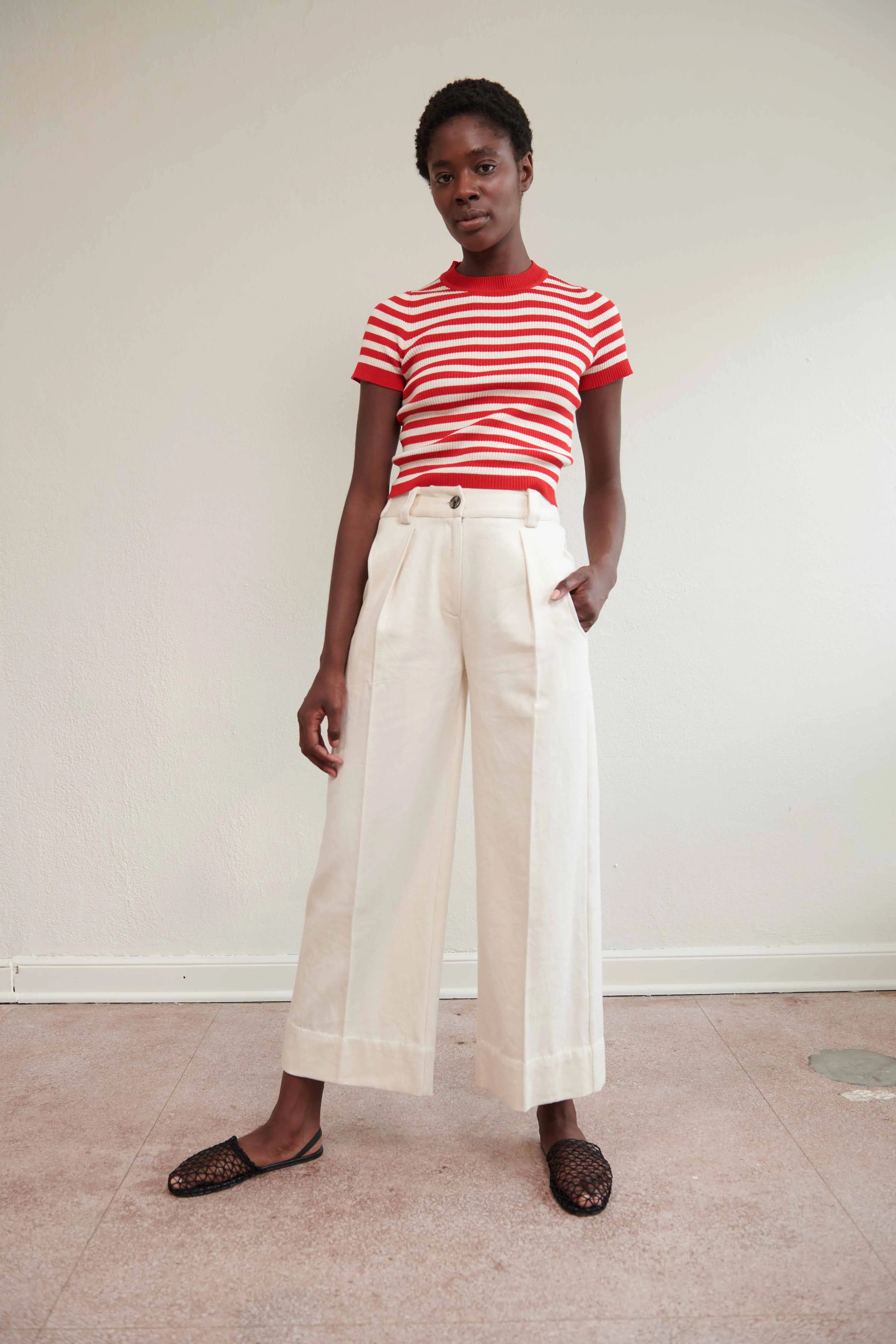 SLOANE TROUSER | bone denim | organic sold by Maria Stanley product image thumbnail 5