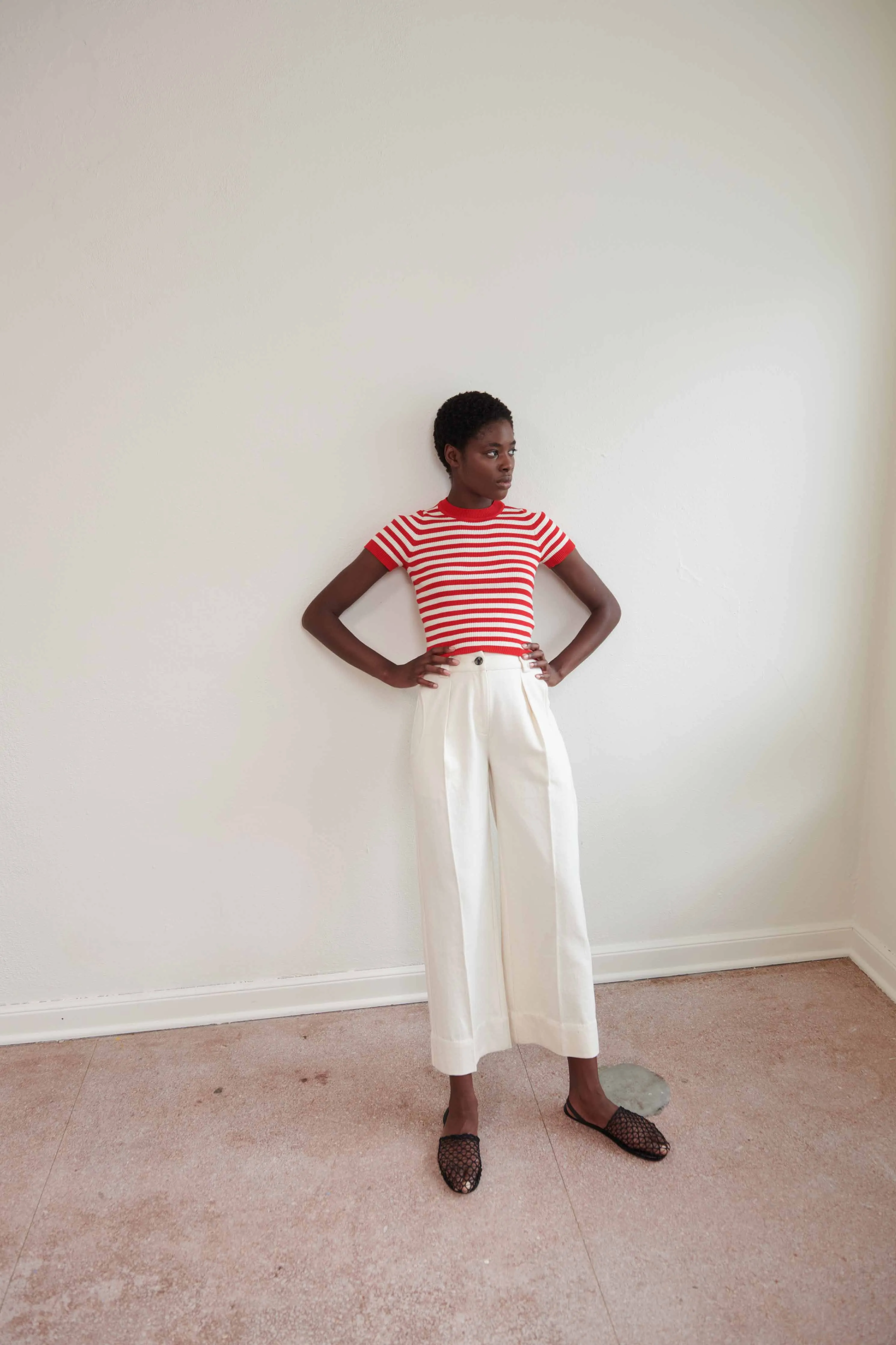 SLOANE TROUSER | bone denim | organic sold by Maria Stanley product image thumbnail 4