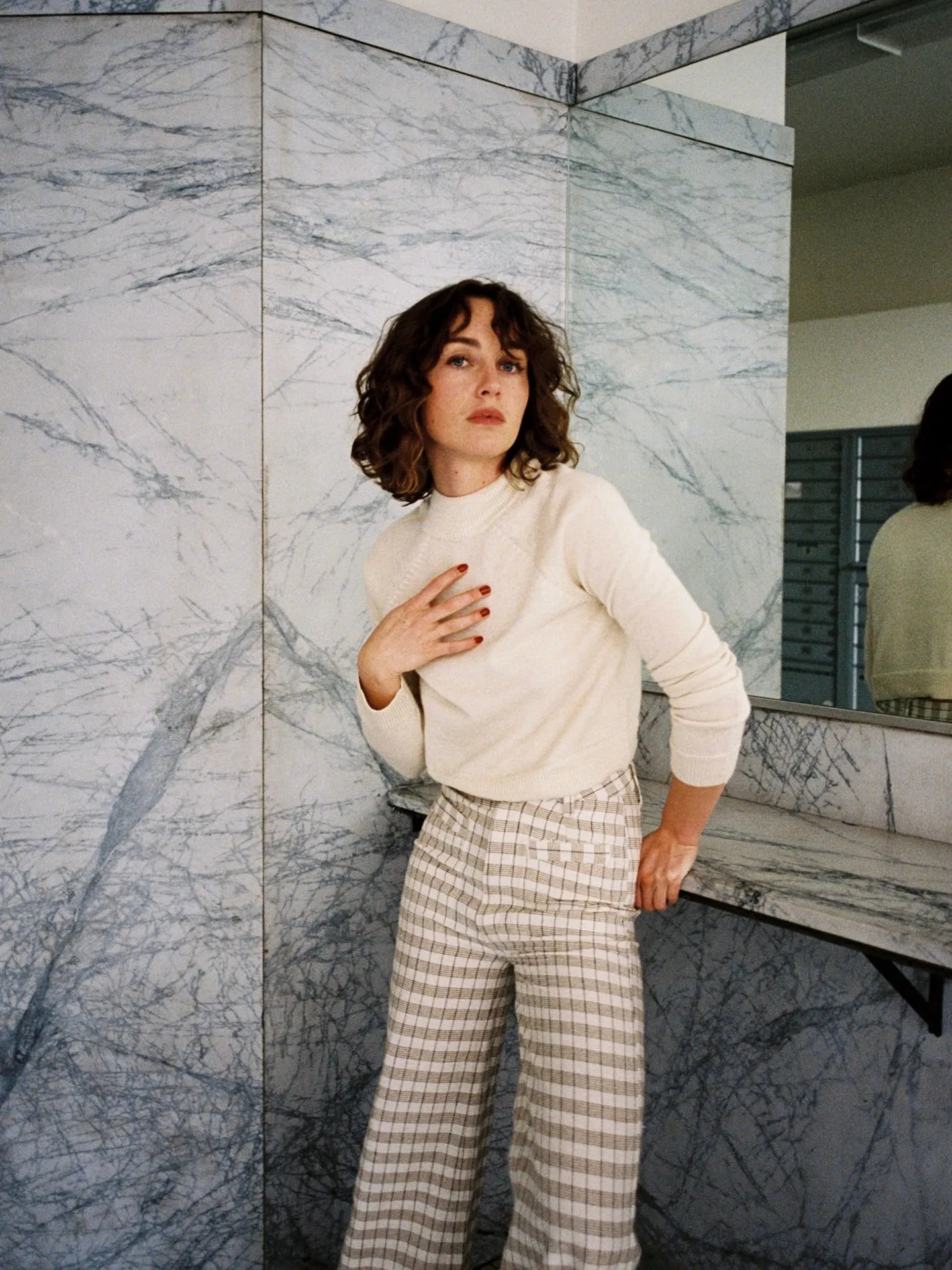 SOFT HANK PANT | bone plaid sold by Maria Stanley product image thumbnail 2