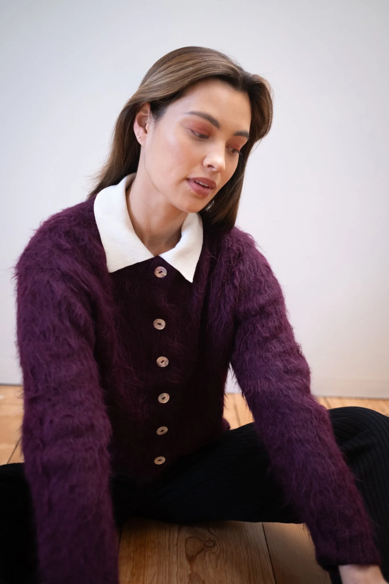 BRUSHED CARDI | jam sold by Maria Stanley product image thumbnail 4