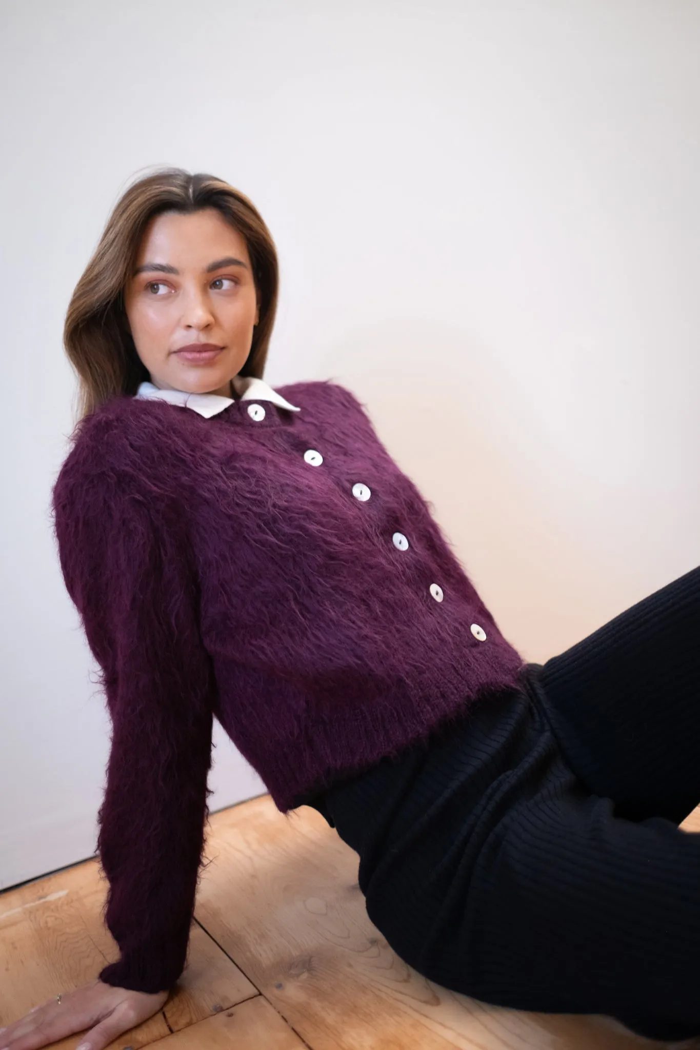 BRUSHED CARDI | jam sold by Maria Stanley product image thumbnail 5