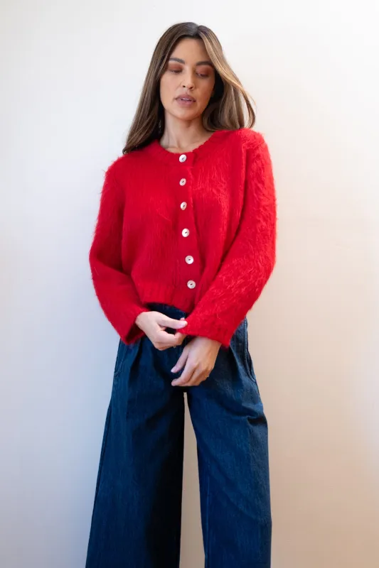 BRUSHED CARDI | piquillo sold by Maria Stanley