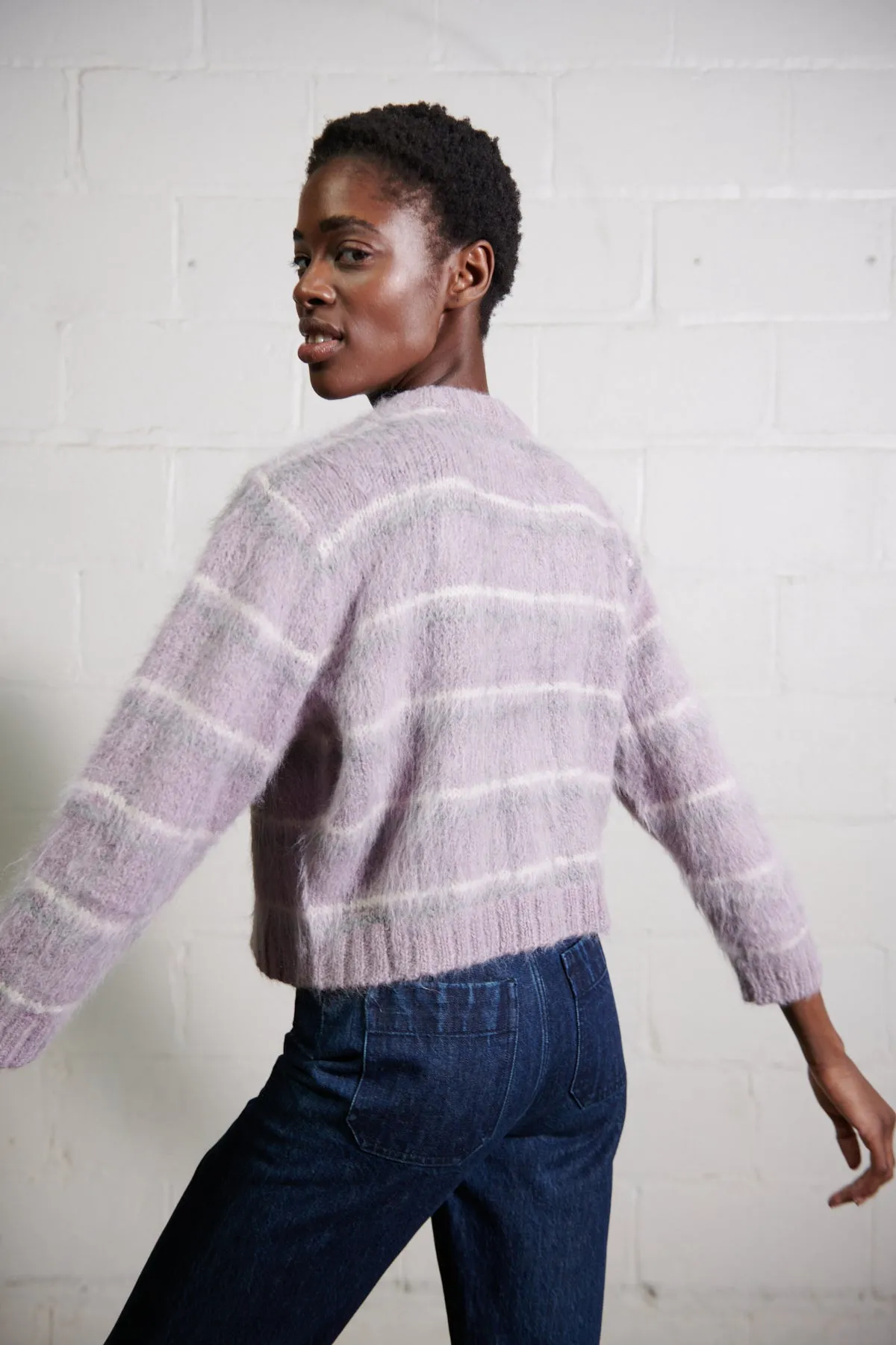 BRUSHED CARDI | radish plaid sold by Maria Stanley product image thumbnail 5