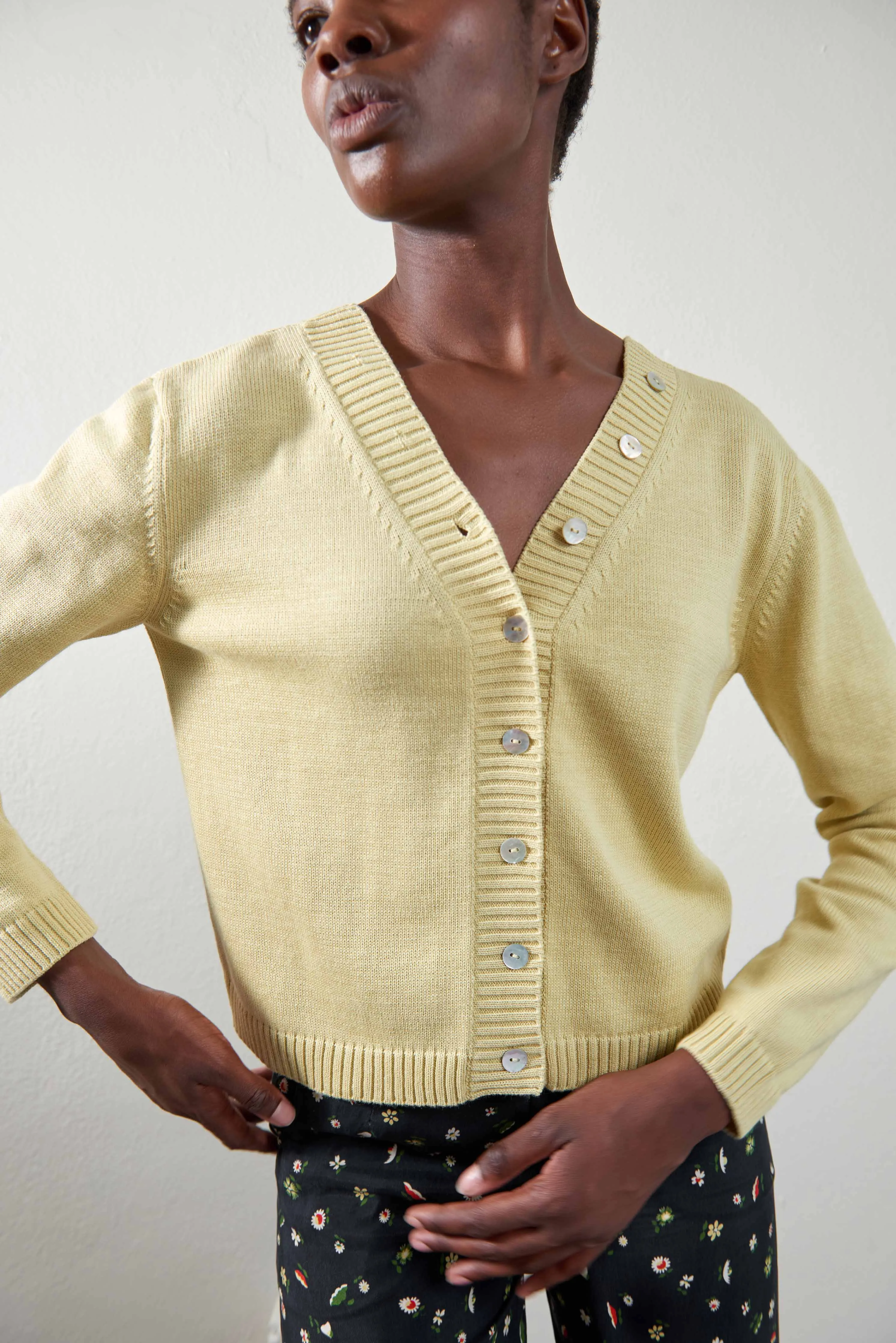 BUTTON CARDI | citron | organic sold by Maria Stanley product image thumbnail 3
