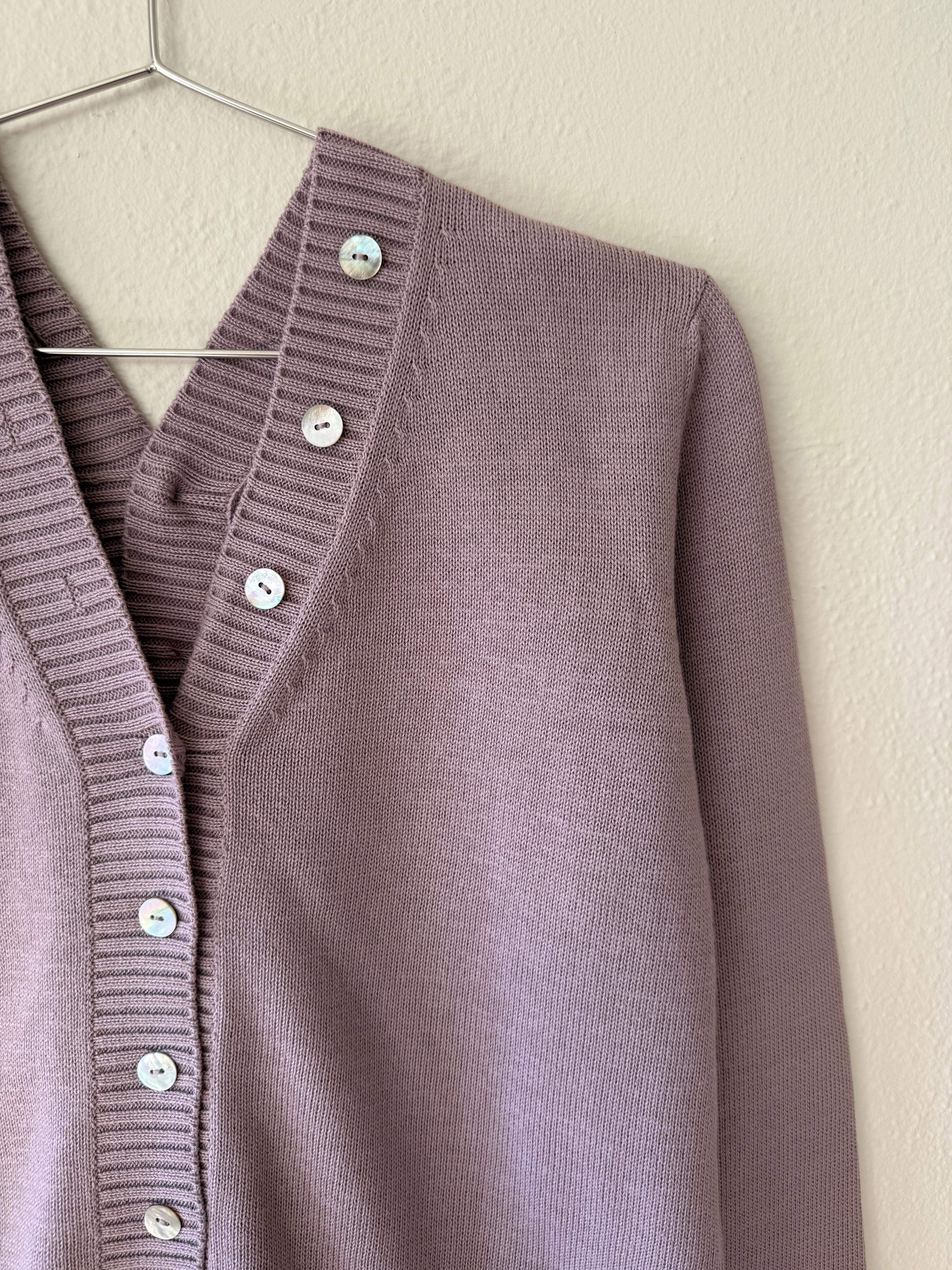 BUTTON CARDI | lavender | WAREHOUSE SALE sold by Maria Stanley product image thumbnail 2