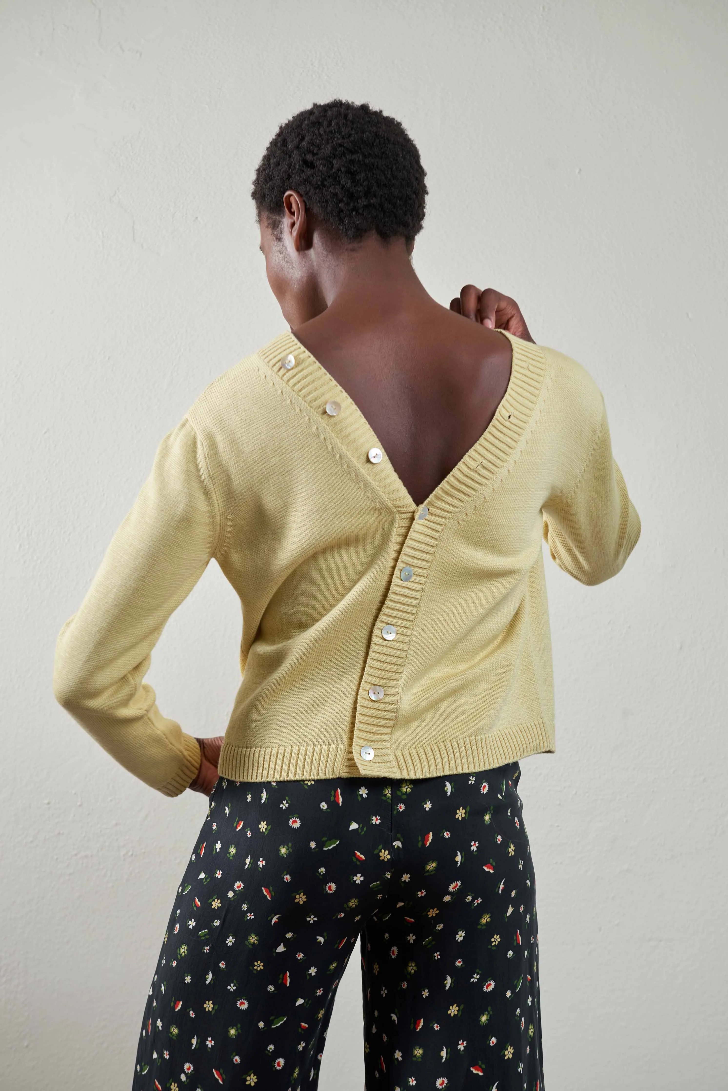 BUTTON CARDI | lavender | WAREHOUSE SALE sold by Maria Stanley product image thumbnail 4