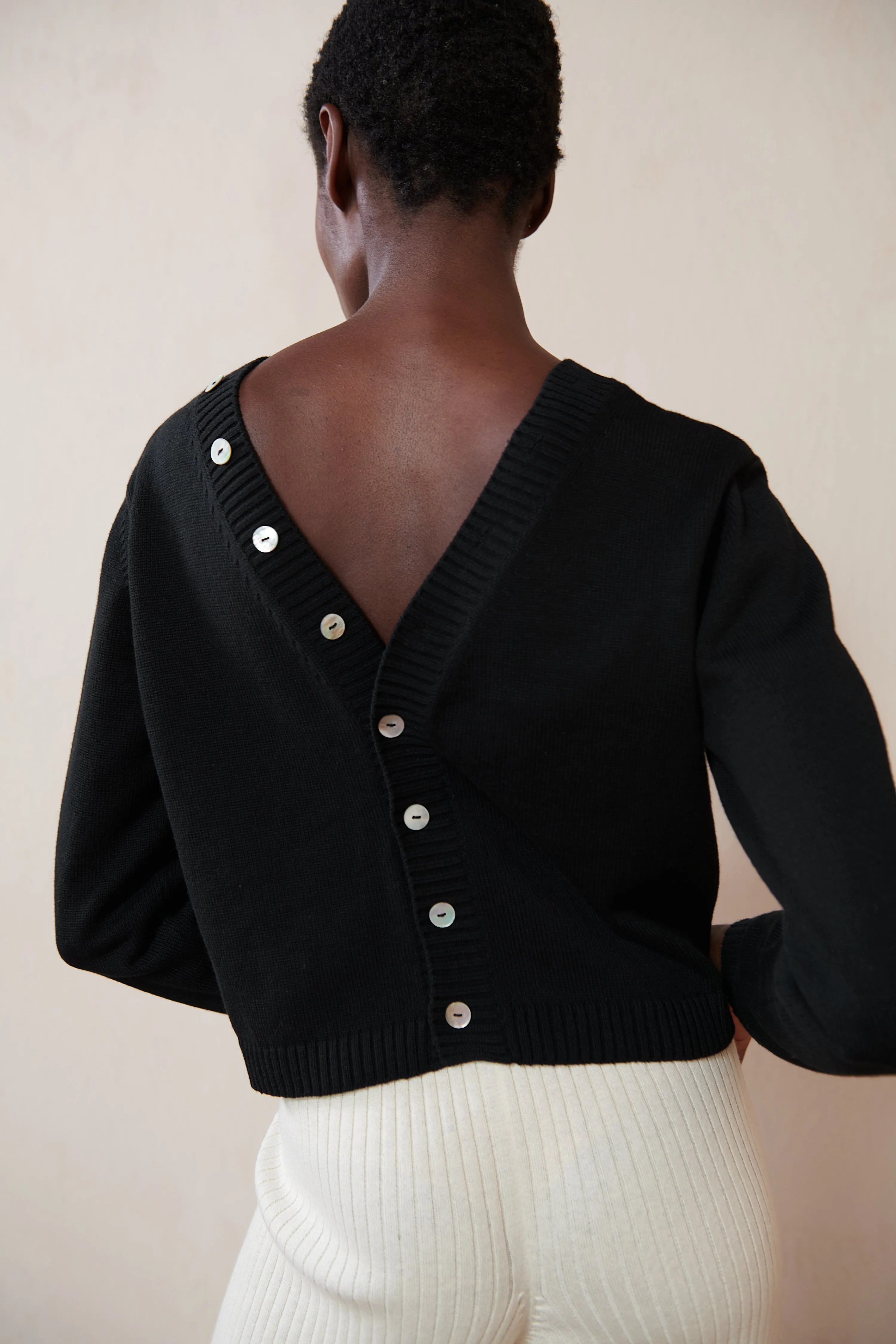 BUTTON CARDI | noir | organic sold by Maria Stanley product image thumbnail 2