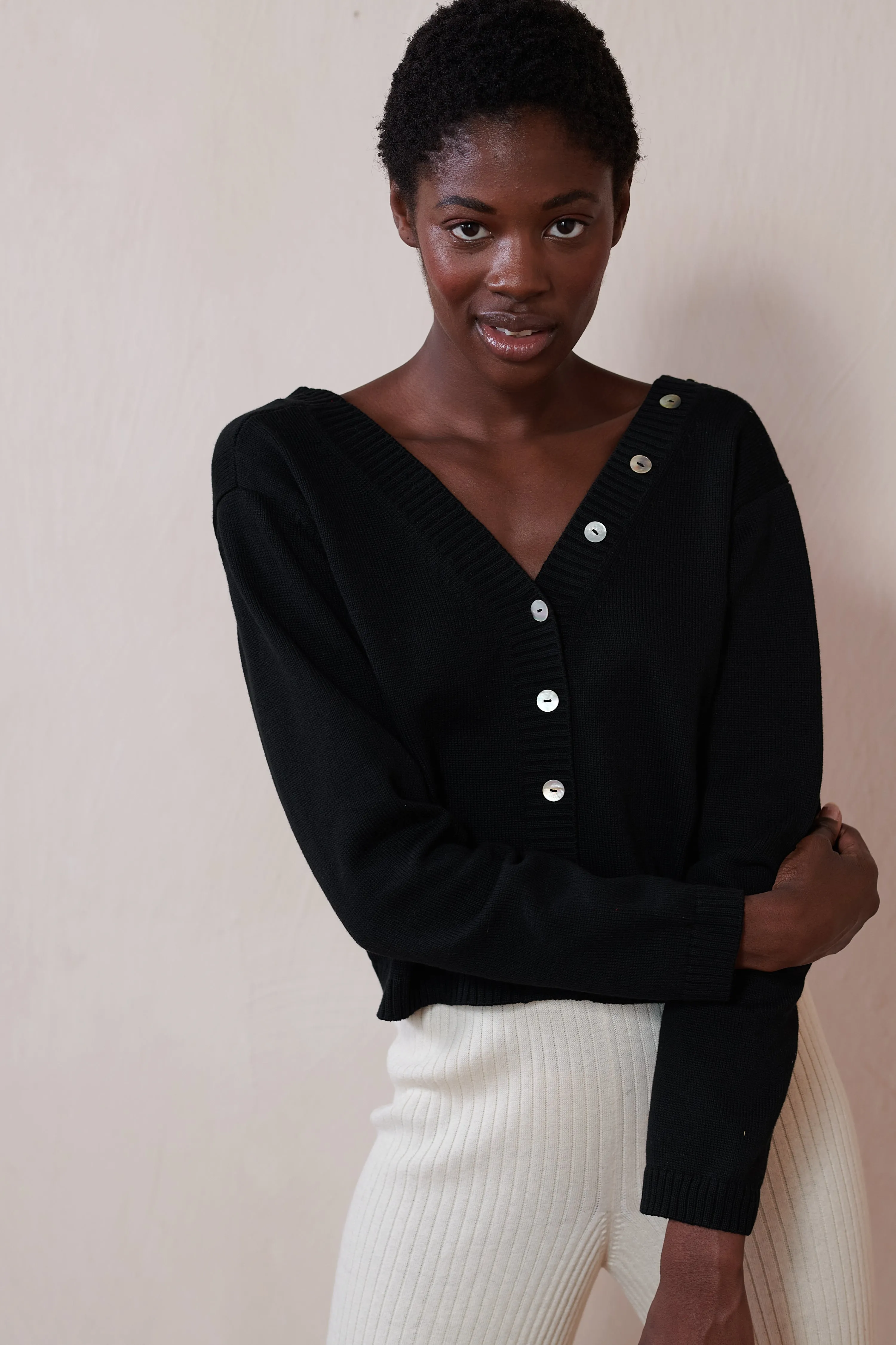 BUTTON CARDI | noir | organic sold by Maria Stanley product image thumbnail 5