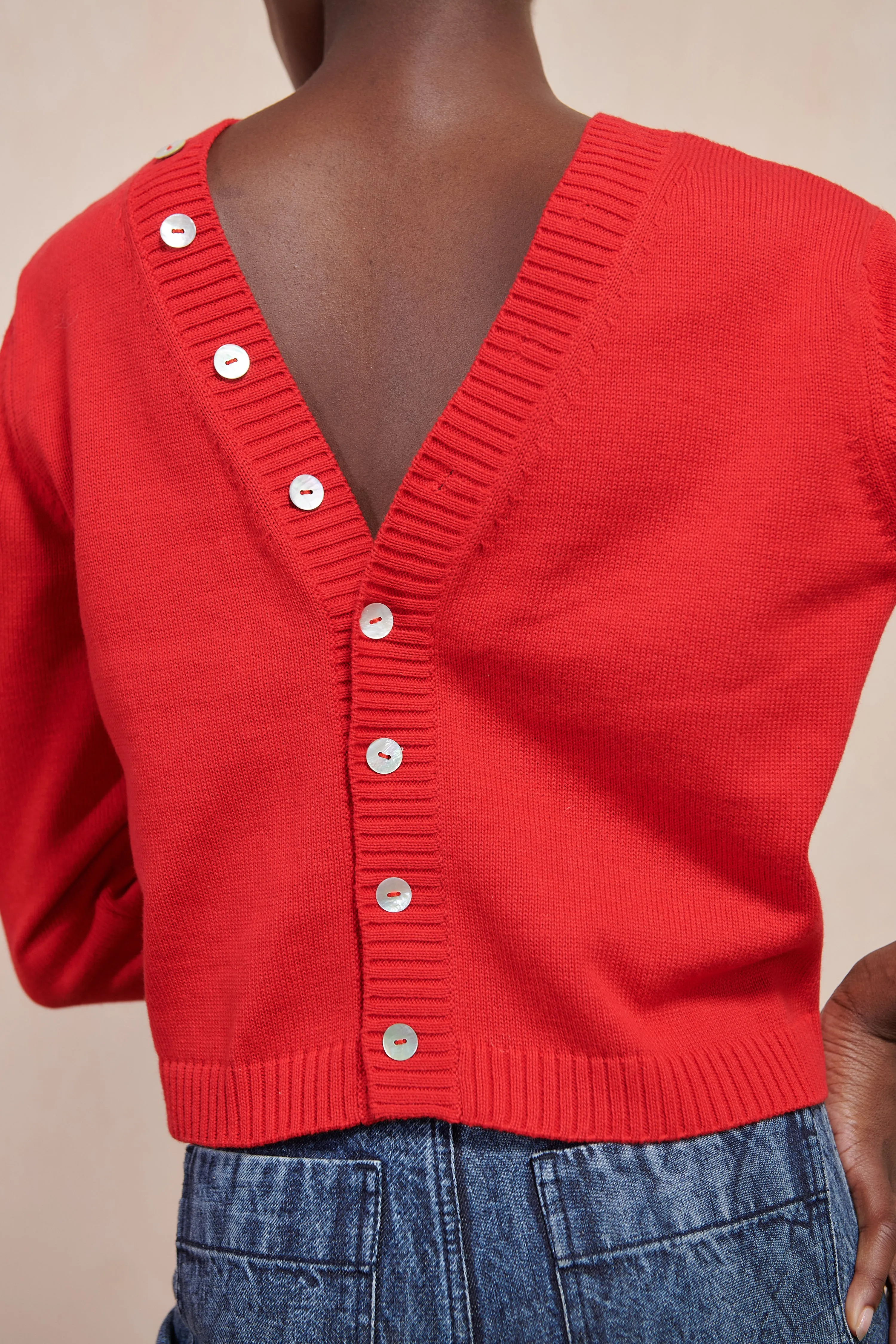 BUTTON CARDI | piquillo | organic sold by Maria Stanley product image thumbnail 2