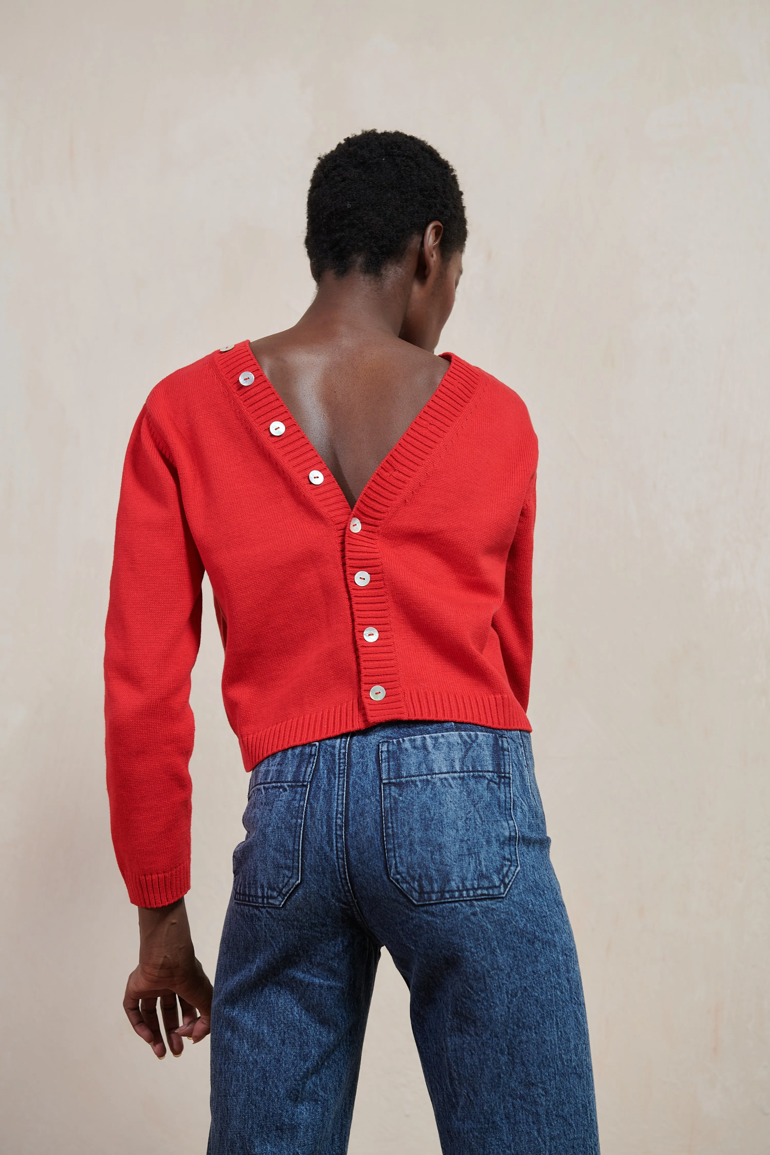 BUTTON CARDI | piquillo | organic sold by Maria Stanley product image thumbnail 4