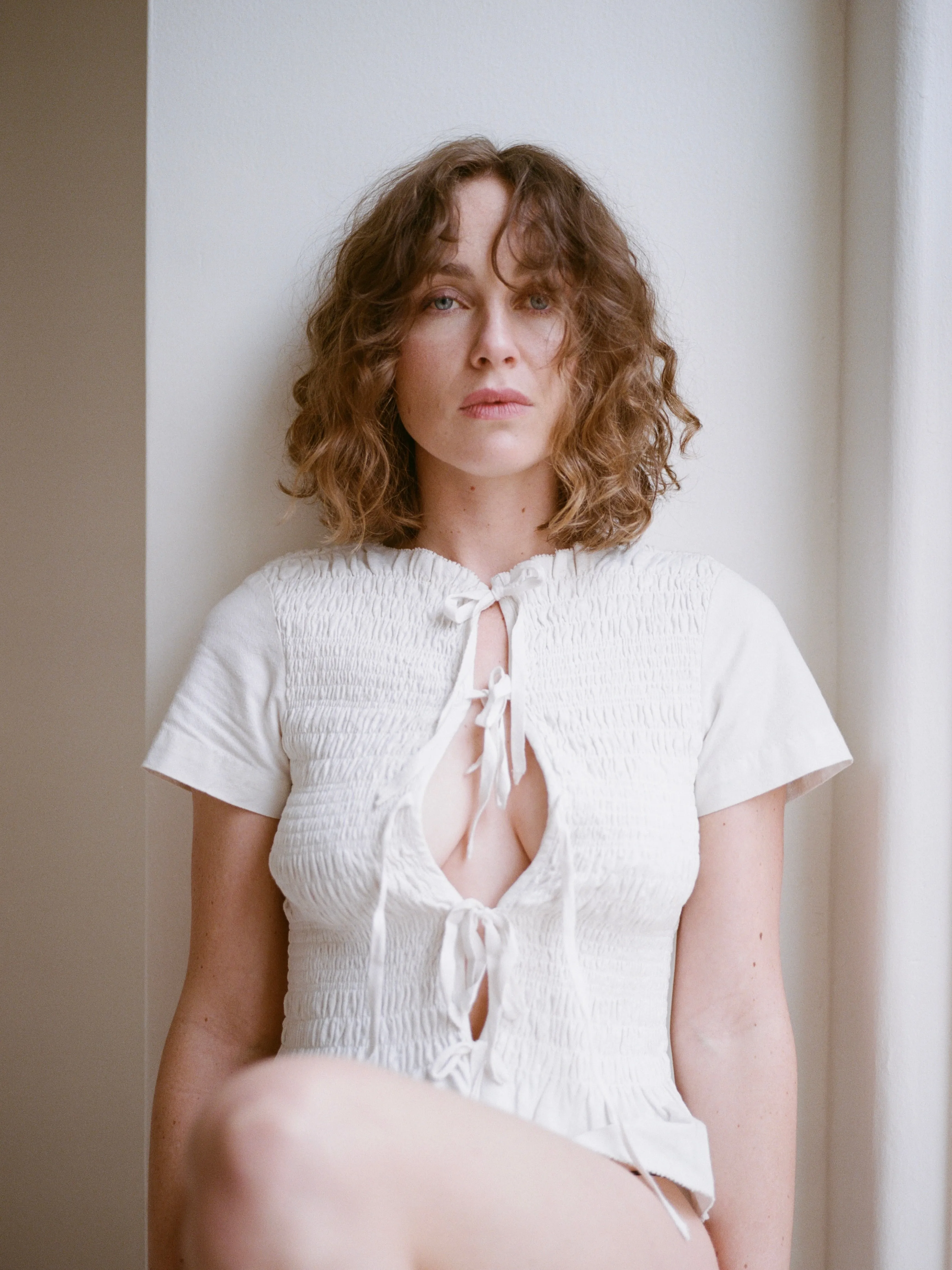 FERNE REVERSIBLE TOP 2.0 | bone | organic + earth dyed sold by Maria Stanley product image thumbnail 2