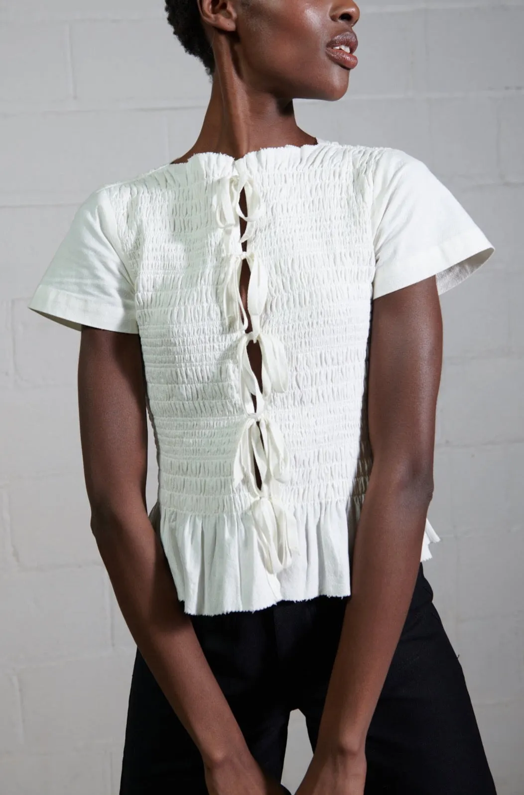 FERNE REVERSIBLE TOP 2.0 | bone | organic + earth dyed sold by Maria Stanley product image thumbnail 3