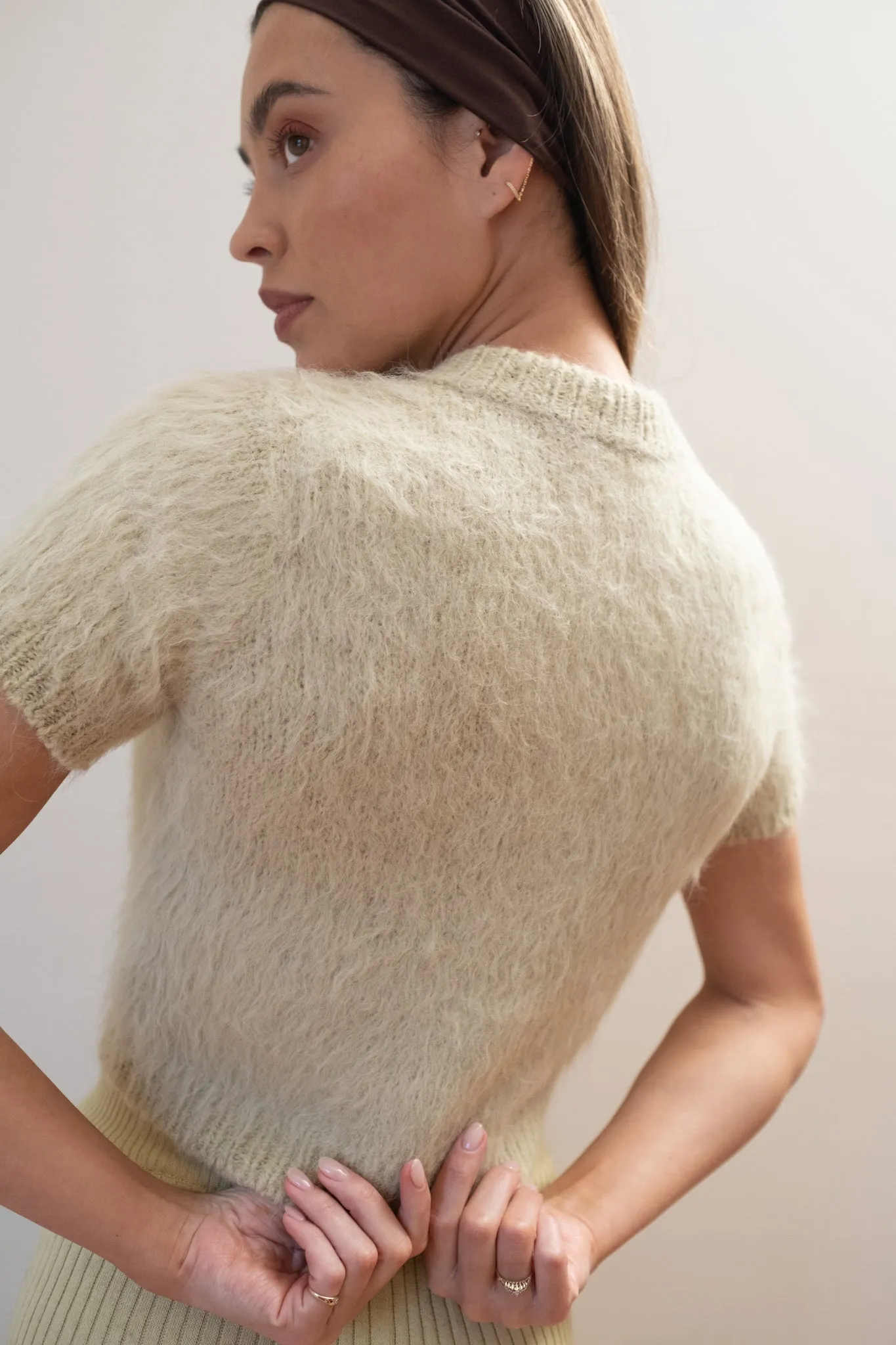 SHORT SLEEVE CARDI | pear sold by Maria Stanley product image thumbnail 2