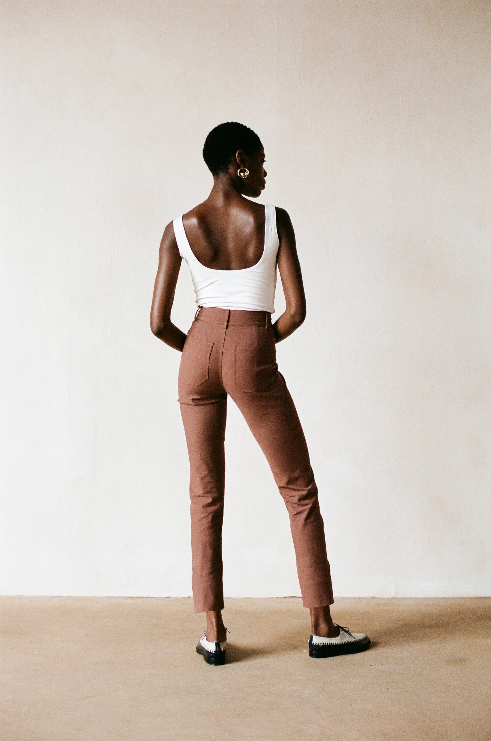 SKINNY LUNA PANT | clove | WAREHOUSE SALE sold by Maria Stanley product image thumbnail 2