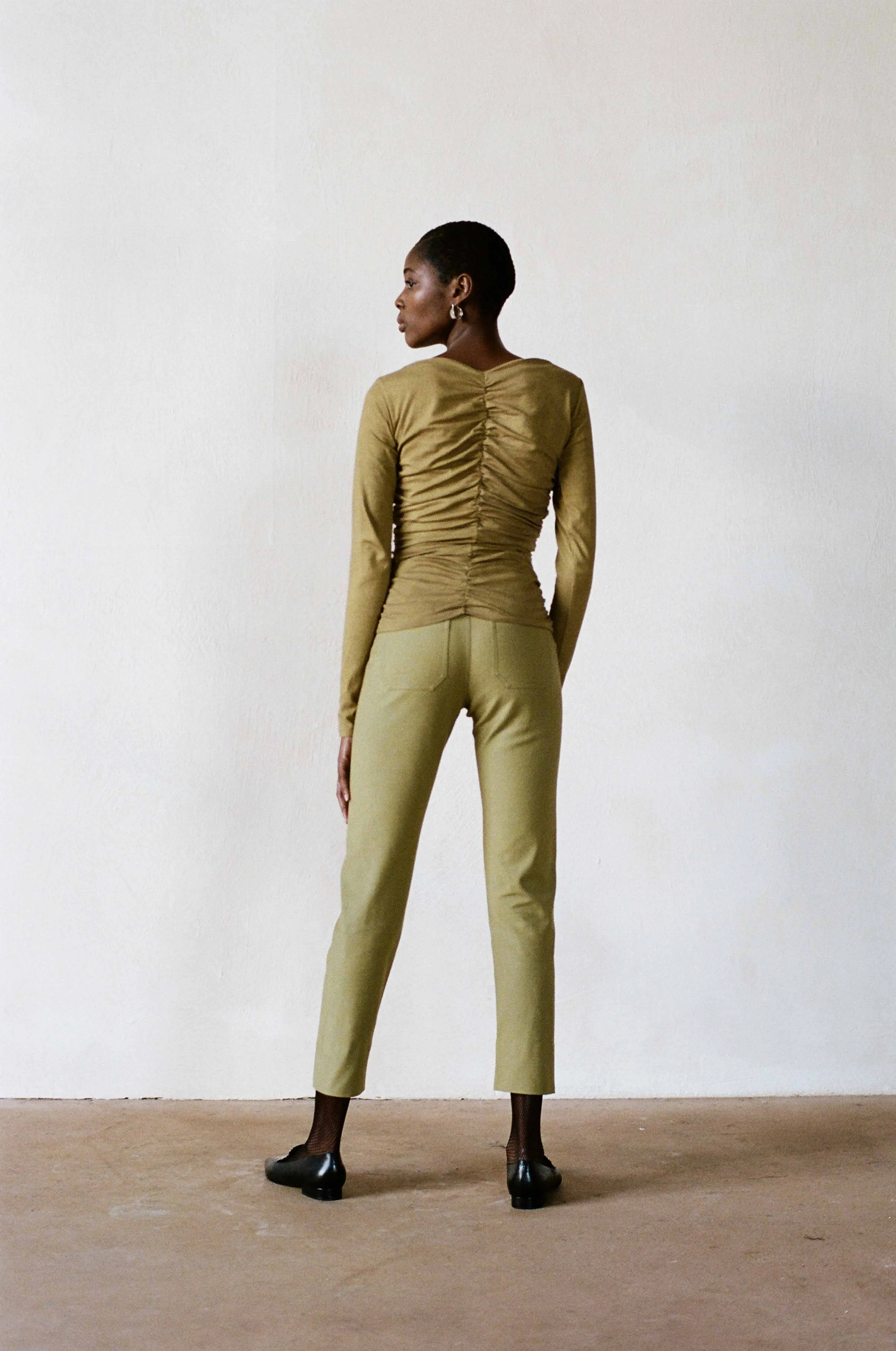 SKINNY LUNA PANT | sage | WAREHOUSE SALE sold by Maria Stanley product image thumbnail 2