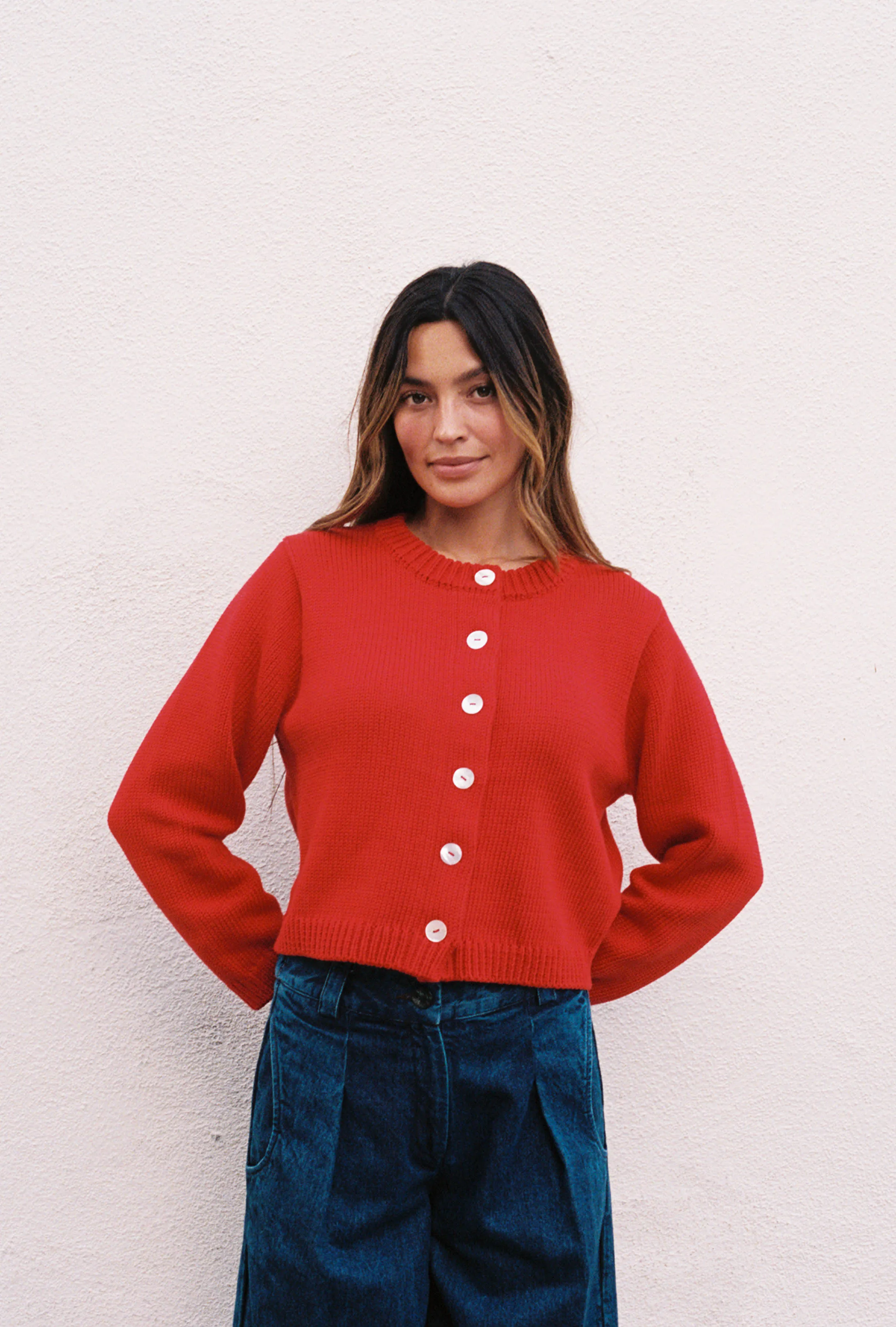 CHUNKY COTTON CARDI | piquillo sold by Maria Stanley product image thumbnail 5