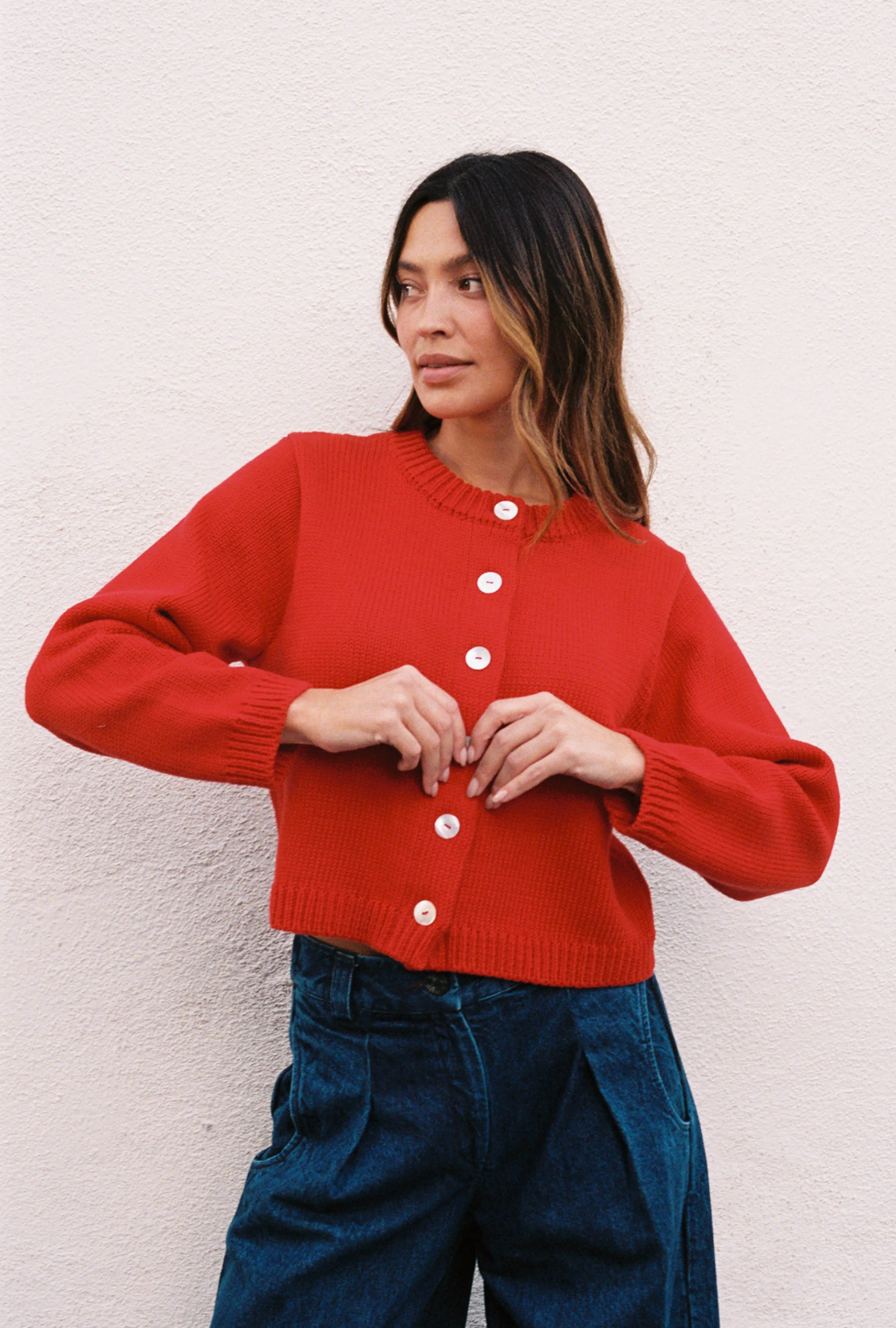 CHUNKY COTTON CARDI | piquillo sold by Maria Stanley product image thumbnail 4