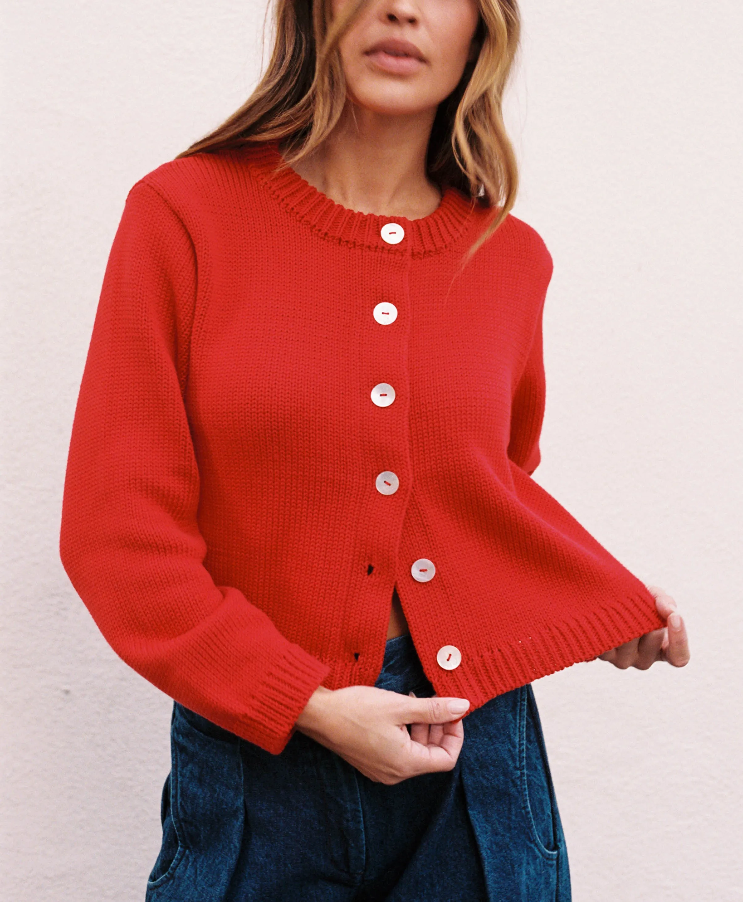 CHUNKY COTTON CARDI | piquillo sold by Maria Stanley product image thumbnail 2