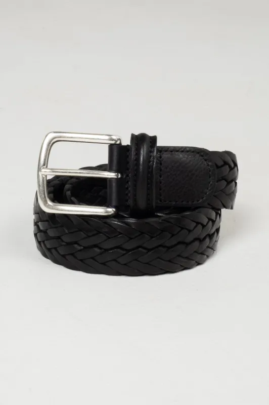 Braided Leather Belt - Black sold by Circle of Friends Shop