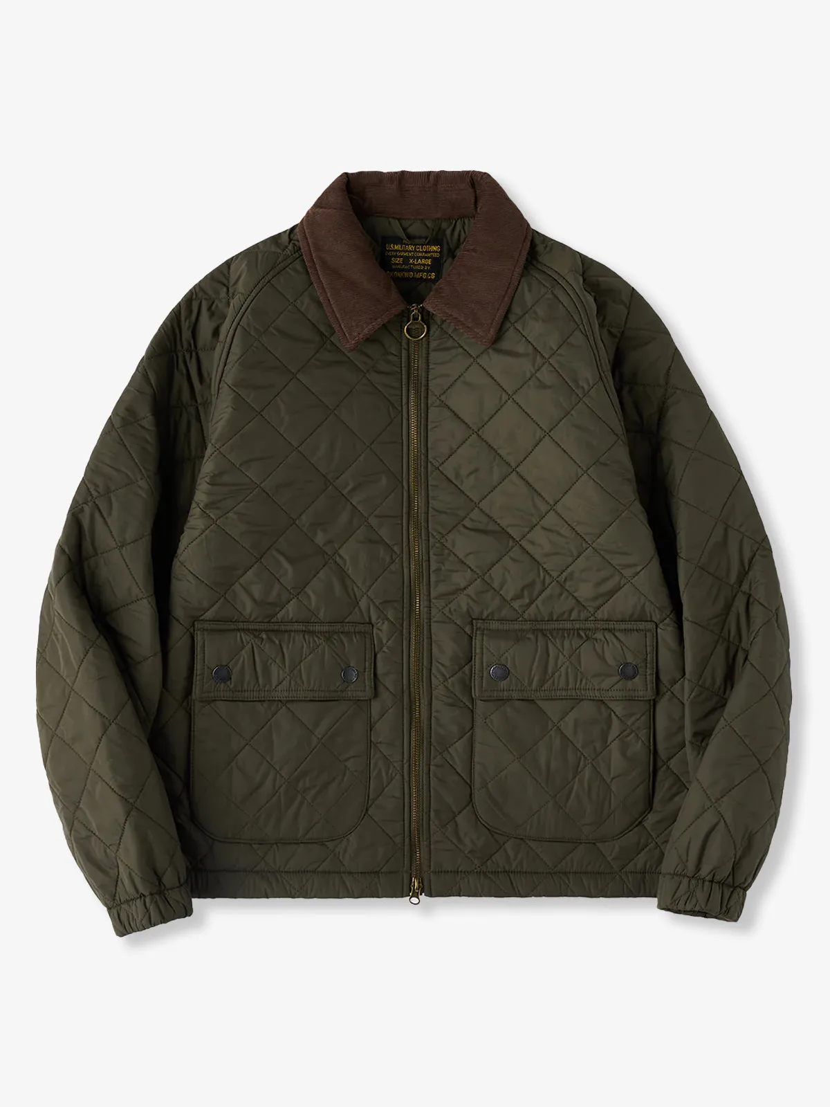 Corduroy Collar Thin Quilted Jacket with Diamond Stitching sold by Karaku product image thumbnail 4