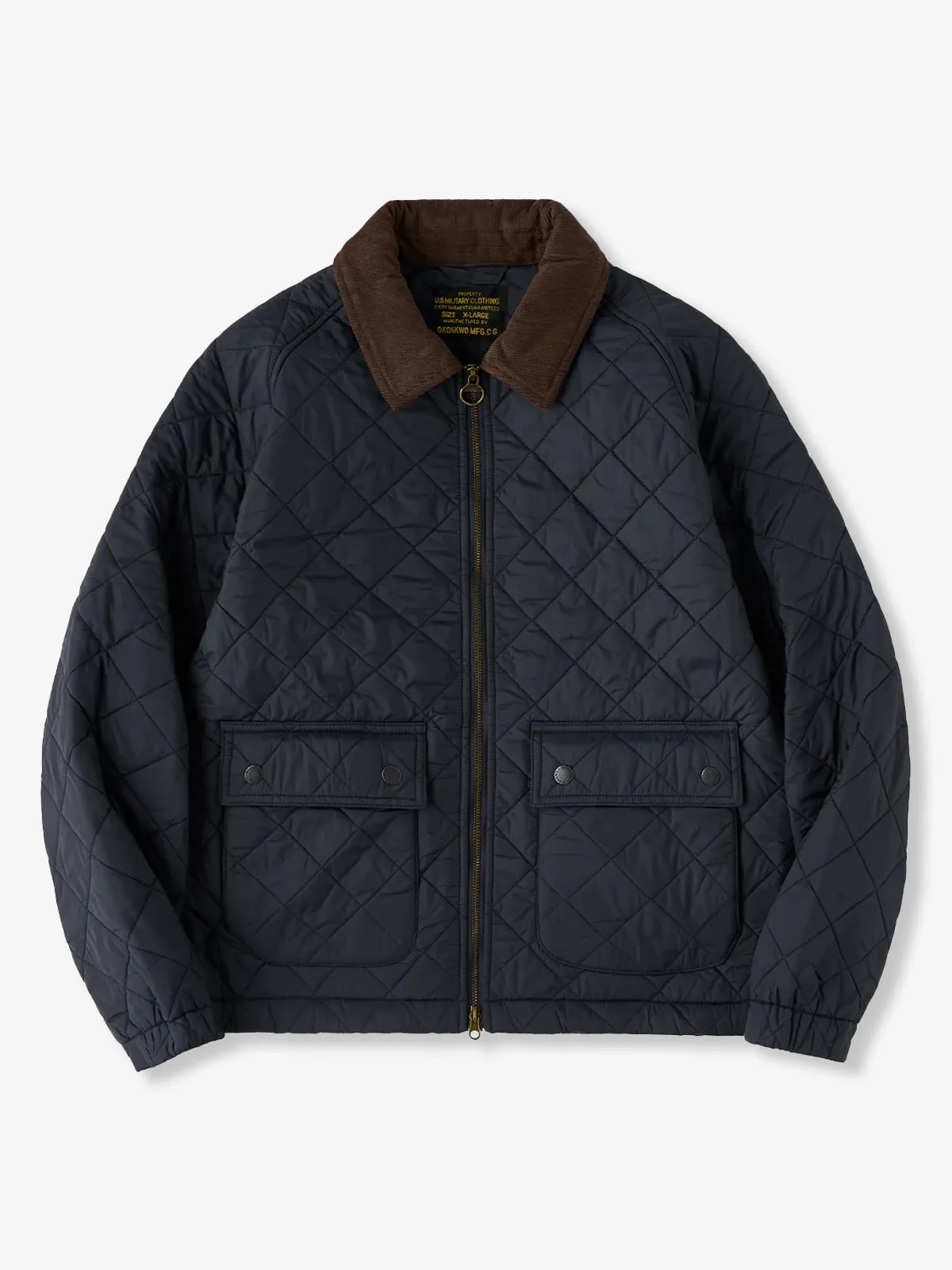 Corduroy Collar Thin Quilted Jacket with Diamond Stitching sold by Karaku product image thumbnail 3