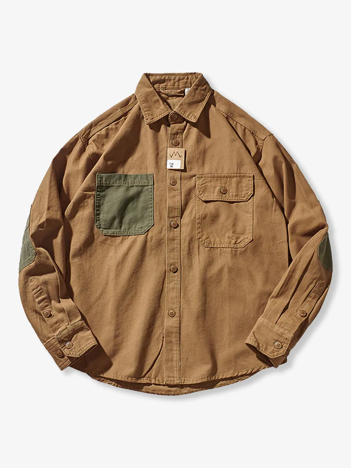 Color-Block Patch Heavyweight Work Shirt sold by Karaku product image thumbnail 3