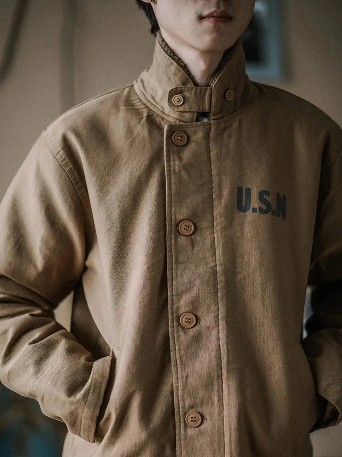 Navy N-1 Deck Jacket sold by Karaku product image thumbnail 5