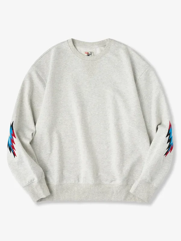 Navajo Embroidery Elbow Patch V-Gusset Pullover Sweatshirt sold by Karaku