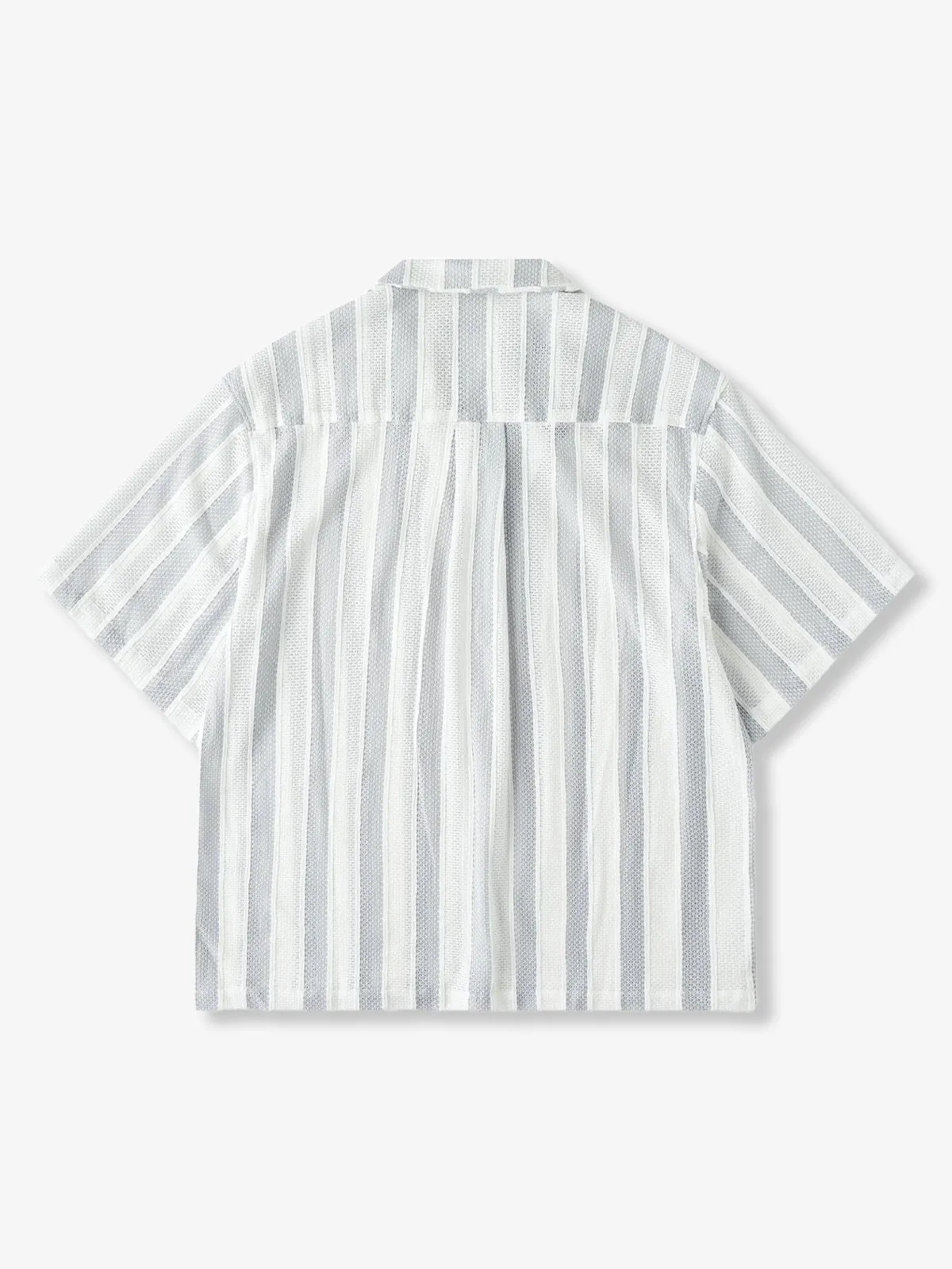 Jacquard Stripe Openwork Lace Cuban Shirt sold by Karaku product image thumbnail 2