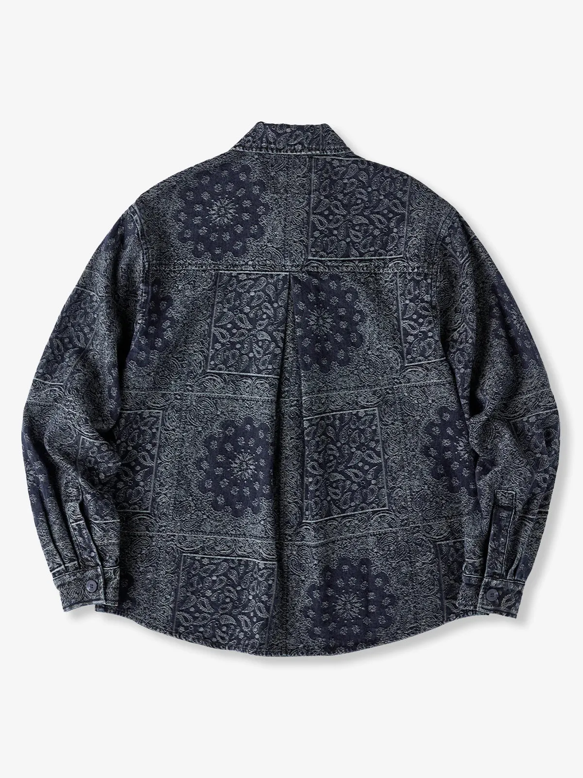 Toggle Buttons Paisley Jacquard Denim Shirt sold by Karaku product image thumbnail 2