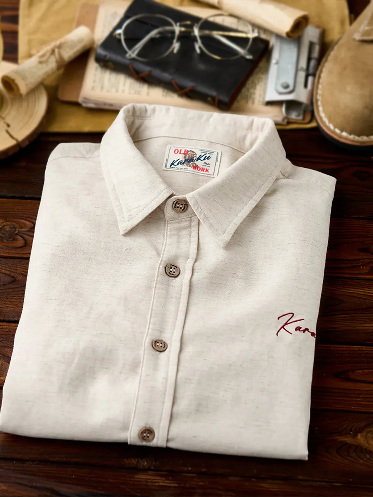 Red Cord Karaku Embroidered Long-Sleeve Shirt sold by Karaku product image thumbnail 5