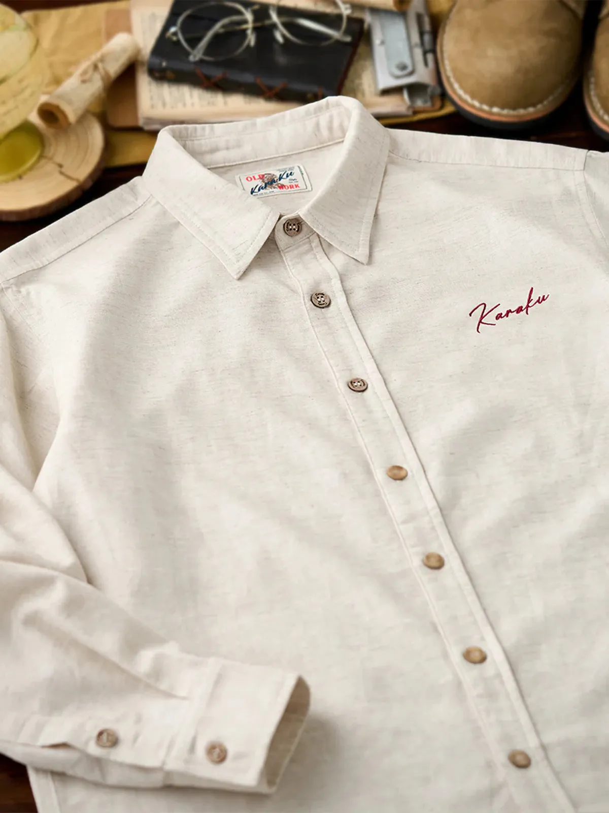 Red Cord Karaku Embroidered Long-Sleeve Shirt sold by Karaku product image thumbnail 4