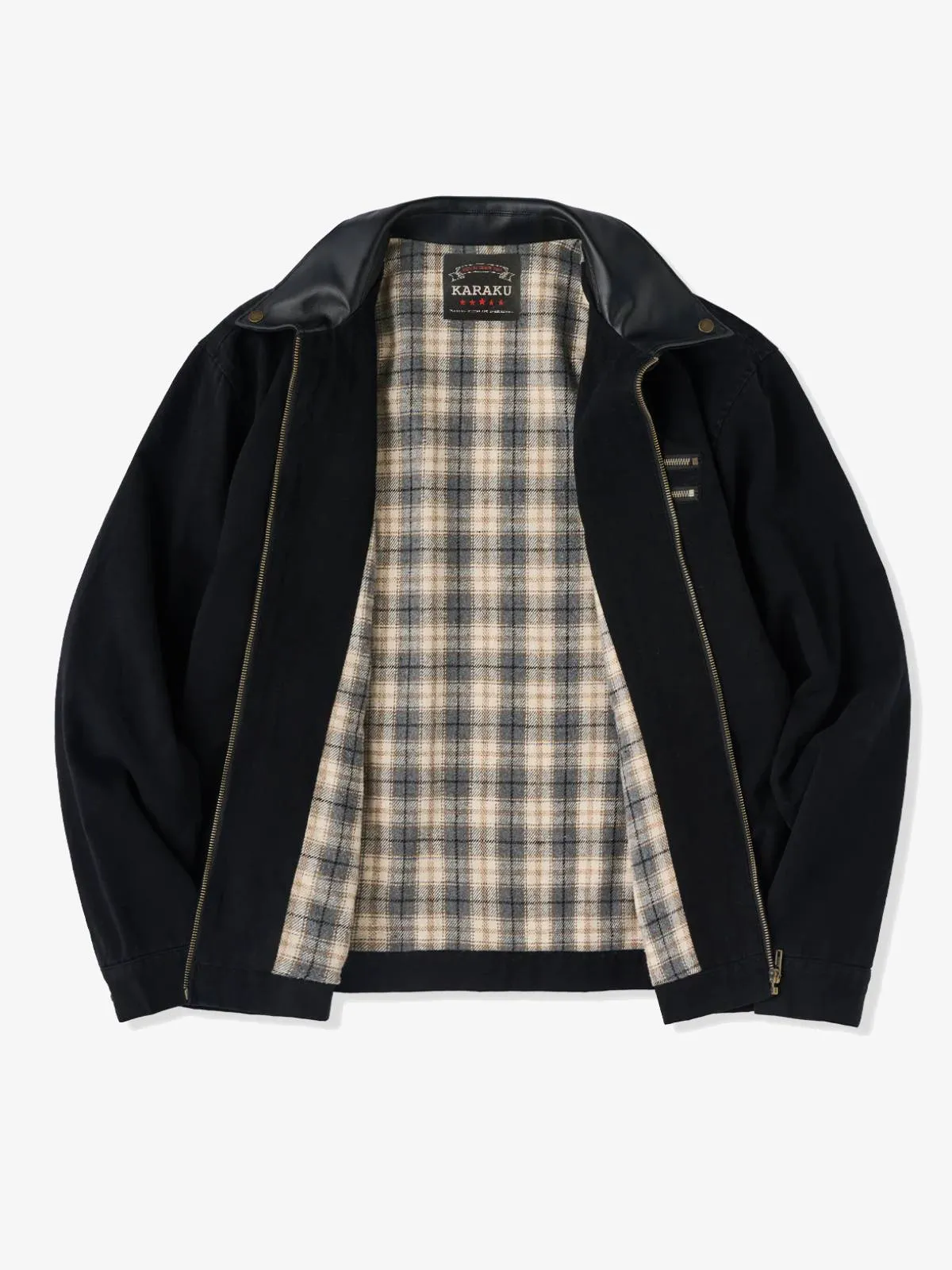 Fleece-Lined Checkered Detroit Work Jacket sold by Karaku product image thumbnail 2