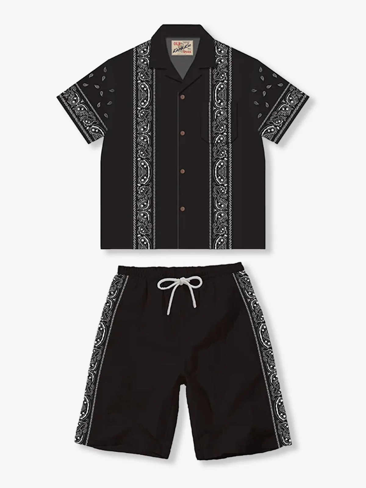 Paisley Cotton-Linen Cuban Shirt & Shorts sold by Karaku product image thumbnail 5
