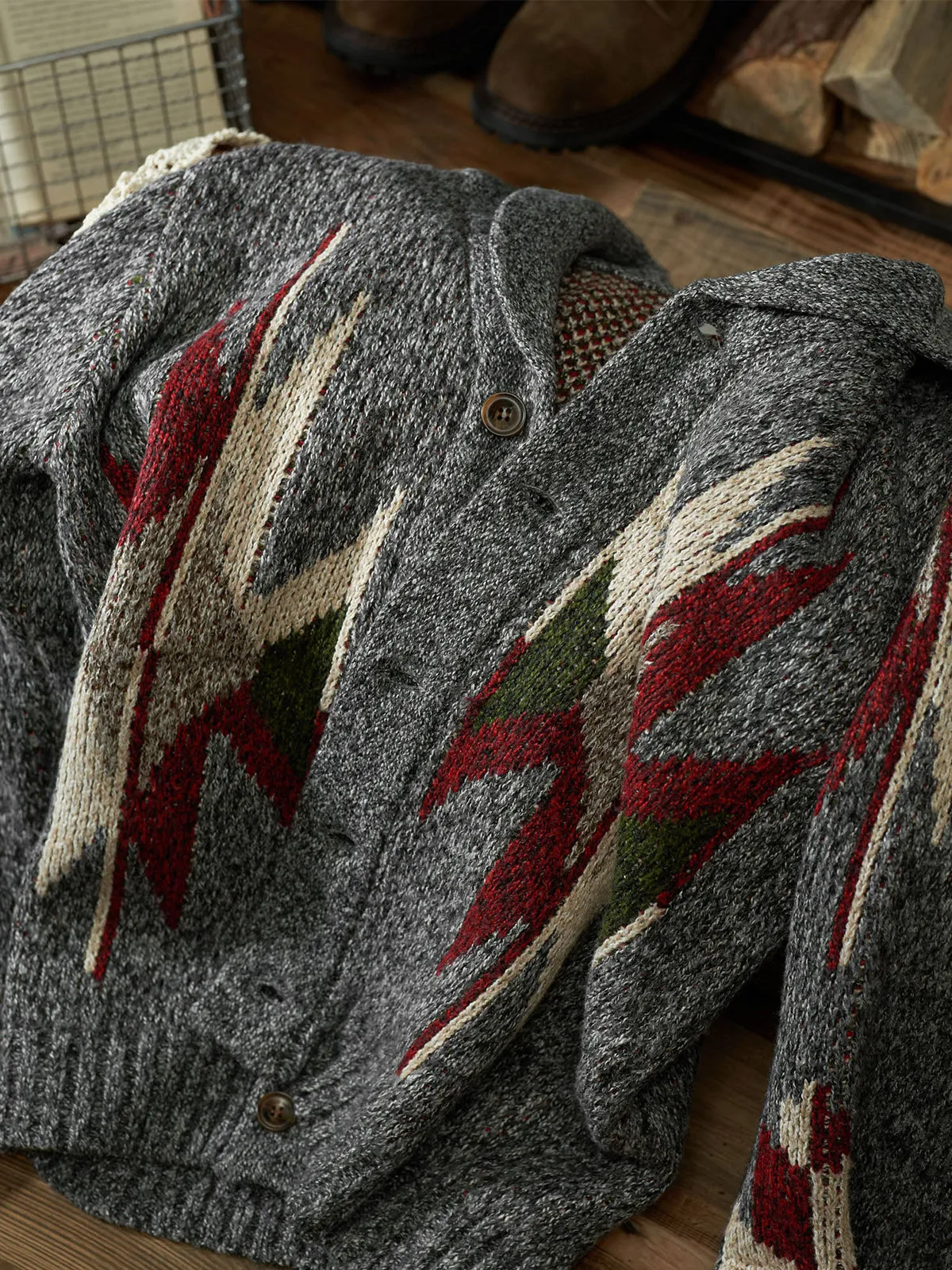 Retro Indian Navajo Cardigan Knit Jacket sold by Karaku product image thumbnail 2