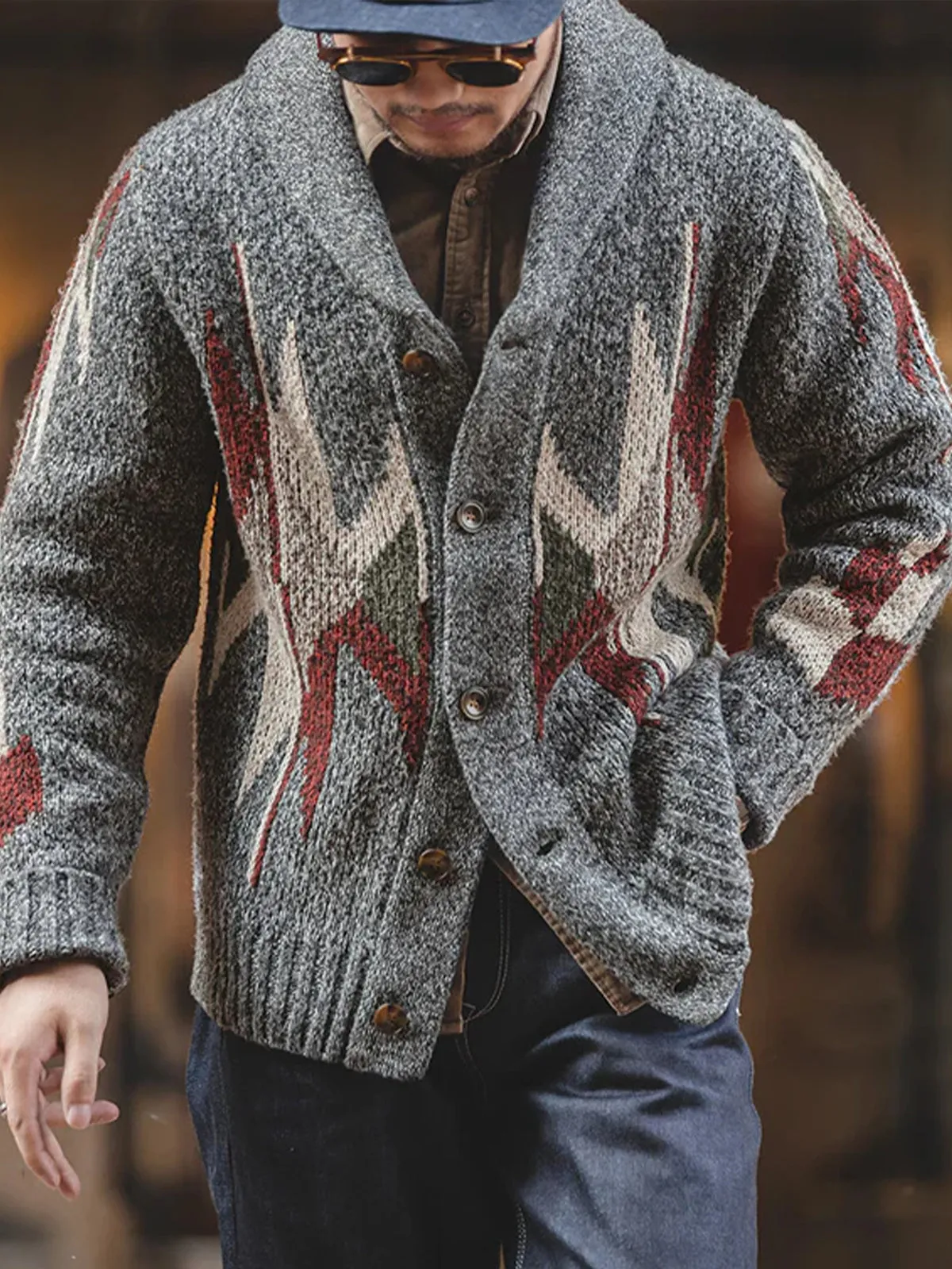 Retro Indian Navajo Cardigan Knit Jacket sold by Karaku product image thumbnail 5