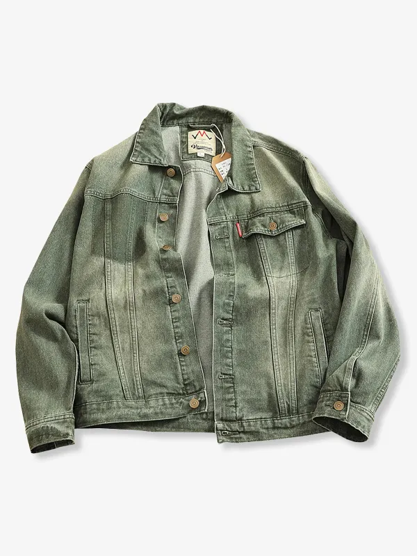 Mud-Dyed Denim Jacket sold by Karaku