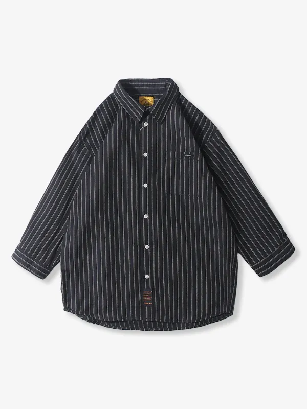 Double Stripe Cotton Shirt with 3/4 Sleeves sold by Karaku