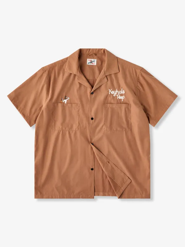 Peach Skin Embroidered Short Sleeve Shirt sold by Karaku