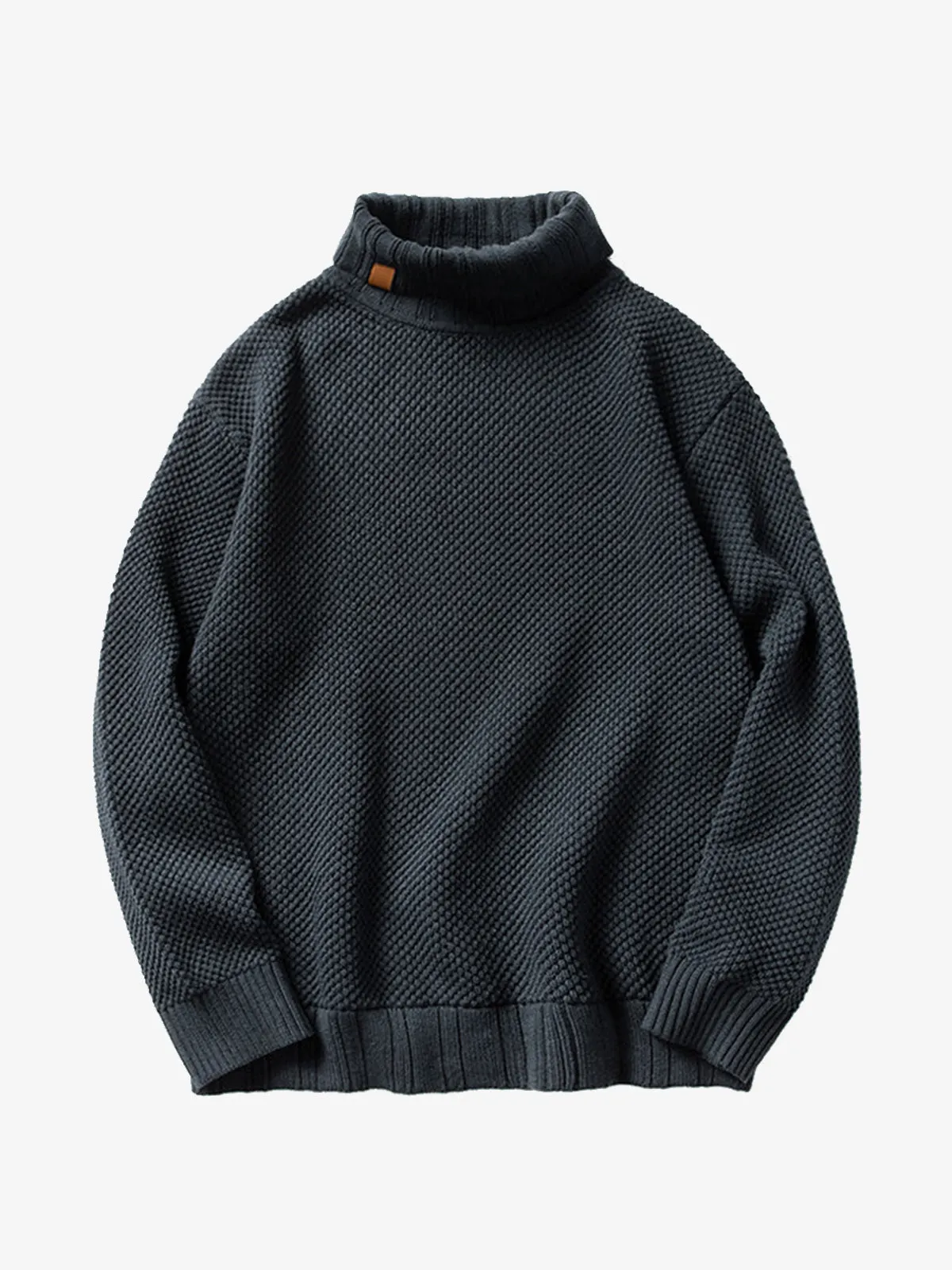 Ribbed Trim Turtleneck Knitted Sweater sold by Karaku