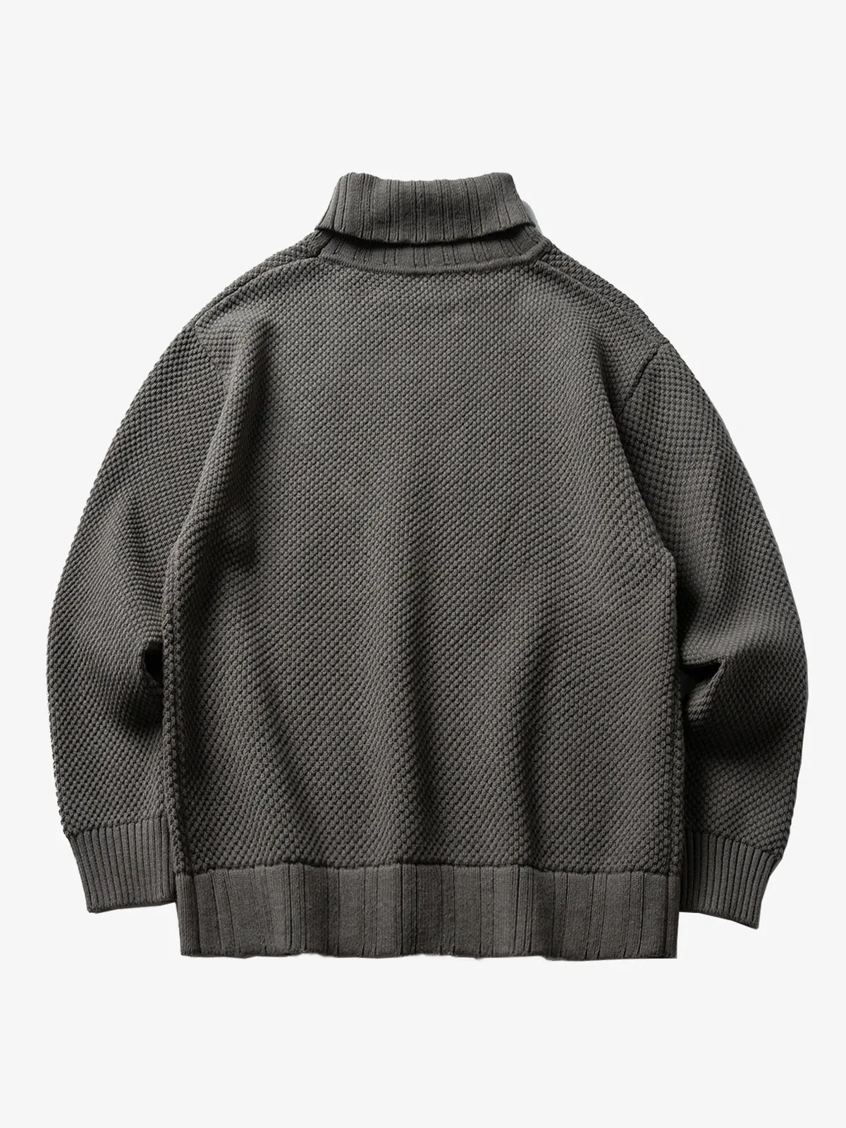 Ribbed Trim Turtleneck Knitted Sweater sold by Karaku product image thumbnail 4