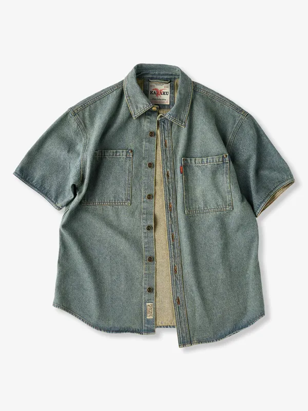 Washed Double Pocket Denim Shirt sold by Karaku