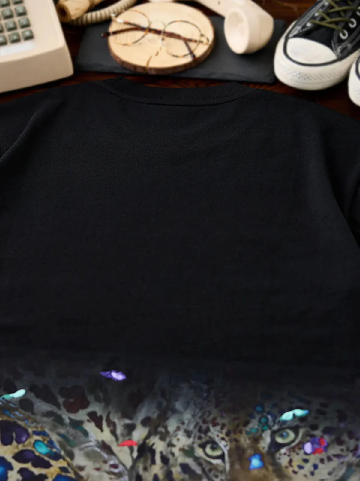 Karaku × Satoshi Kawamata "Dream Leopard" Embroidered & Printed T-Shirt sold by Karaku product image thumbnail 4