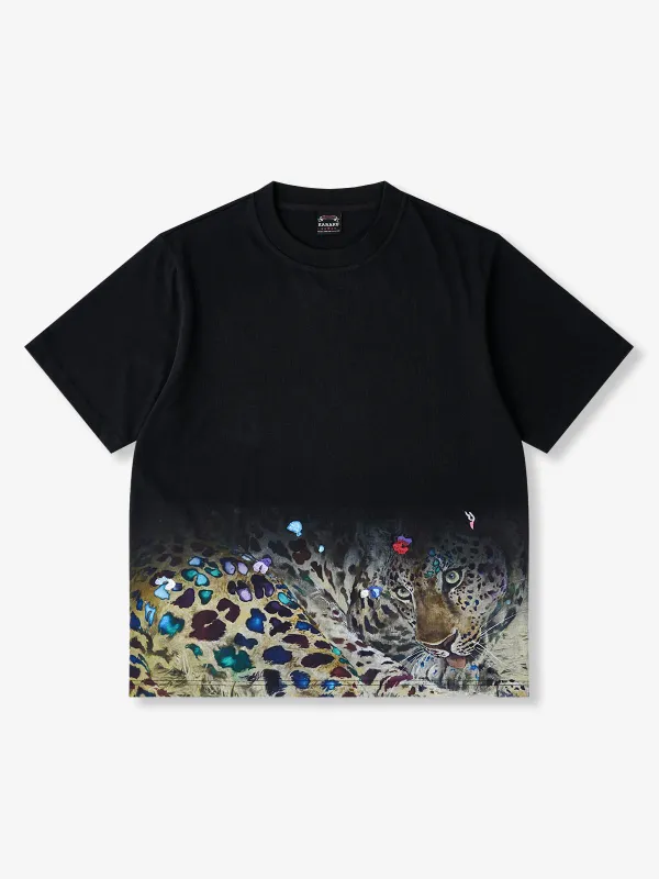 Karaku × Satoshi Kawamata "Dream Leopard" Embroidered & Printed T-Shirt sold by Karaku
